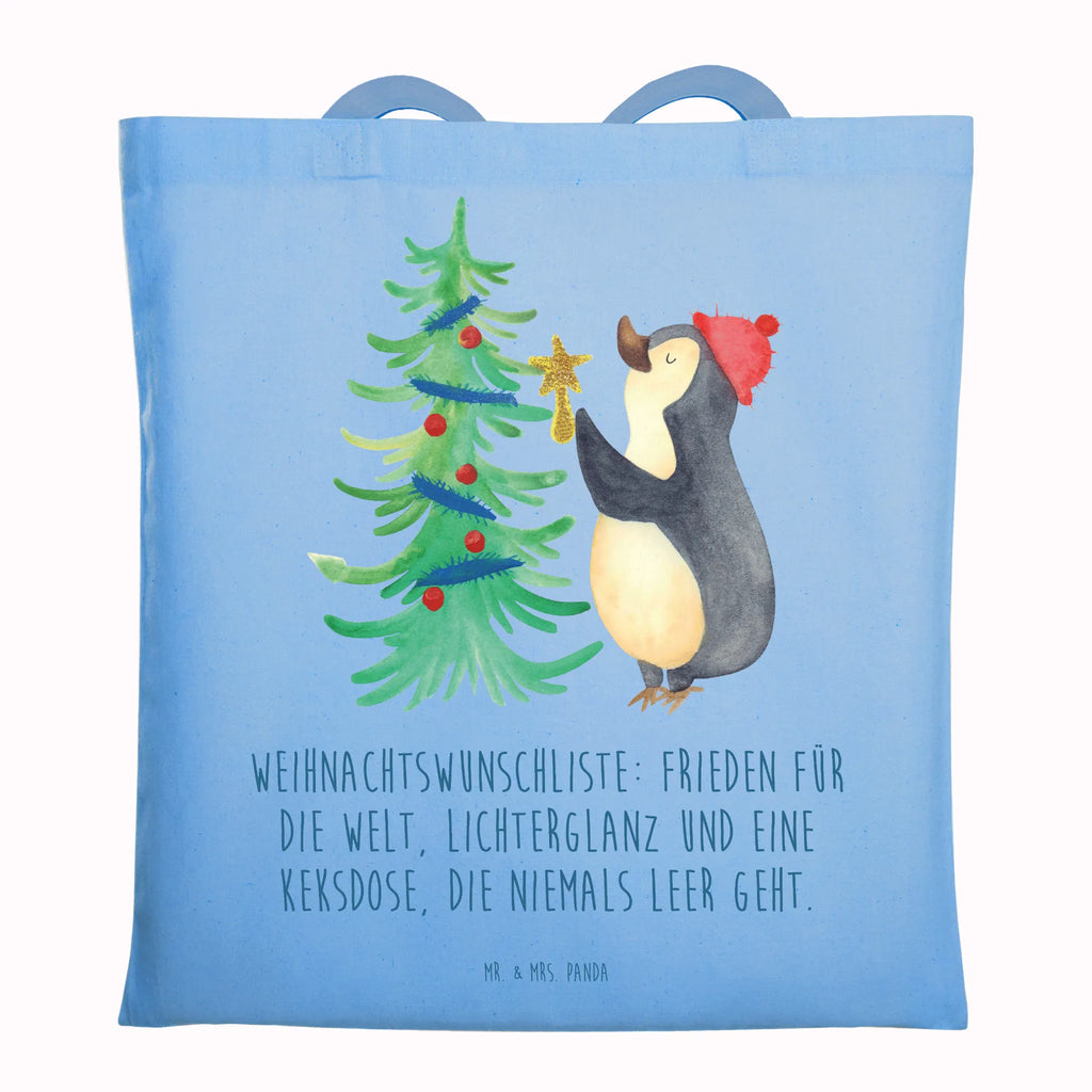 Tragetasche Pinguin Weihnachtsbaum Beuteltasche, Beutel, Einkaufstasche, Jutebeutel, Stoffbeutel, Tasche, Shopper, Umhängetasche, Strandtasche, Schultertasche, Stofftasche, Tragetasche, Badetasche, Jutetasche, Einkaufstüte, Laptoptasche, Winter, Weihnachten, Weihnachtsdeko, Nikolaus, Advent, Heiligabend, Wintermotiv, Pinguin