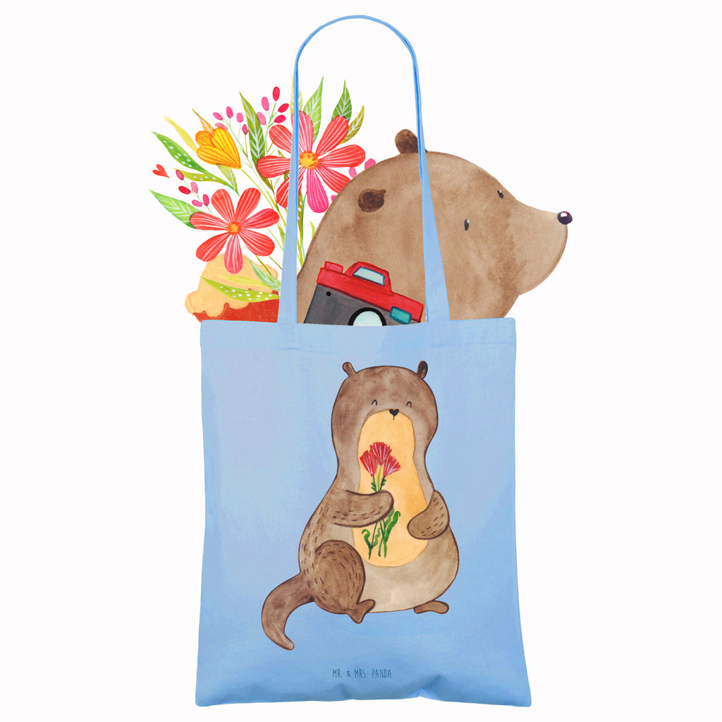 Tragetasche Otter Blumenstrauß Beuteltasche, Beutel, Einkaufstasche, Jutebeutel, Stoffbeutel, Tasche, Shopper, Umhängetasche, Strandtasche, Schultertasche, Stofftasche, Tragetasche, Badetasche, Jutetasche, Einkaufstüte, Laptoptasche, Otter, Fischotter, Seeotter, Otter Seeotter See Otter