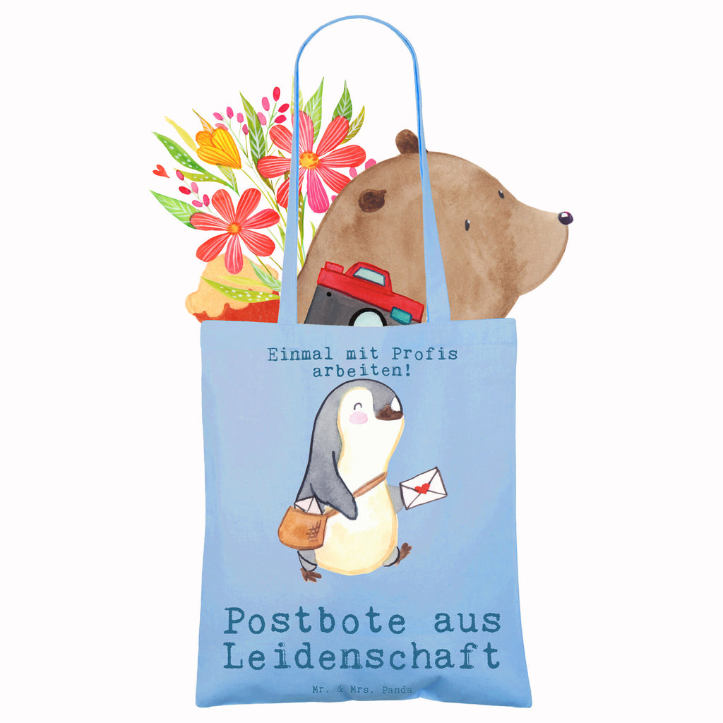 Tragetasche Postbote aus Leidenschaft Beuteltasche, Beutel, Einkaufstasche, Jutebeutel, Stoffbeutel, Tasche, Shopper, Umhängetasche, Strandtasche, Schultertasche, Stofftasche, Tragetasche, Badetasche, Jutetasche, Einkaufstüte, Laptoptasche, Beruf, Ausbildung, Jubiläum, Abschied, Rente, Kollege, Kollegin, Geschenk, Schenken, Arbeitskollege, Mitarbeiter, Firma, Danke, Dankeschön, Postbote, Briefzusteller, Briefträger, Postler