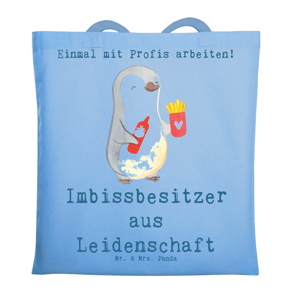 Tragetasche Imbissbesitzer aus Leidenschaft Beuteltasche, Beutel, Einkaufstasche, Jutebeutel, Stoffbeutel, Tasche, Shopper, Umhängetasche, Strandtasche, Schultertasche, Stofftasche, Tragetasche, Badetasche, Jutetasche, Einkaufstüte, Laptoptasche, Beruf, Ausbildung, Jubiläum, Abschied, Rente, Kollege, Kollegin, Geschenk, Schenken, Arbeitskollege, Mitarbeiter, Firma, Danke, Dankeschön, Imbissbesitzer, Imbissverkäufer, Pommesverkäufer, Pommesliebe