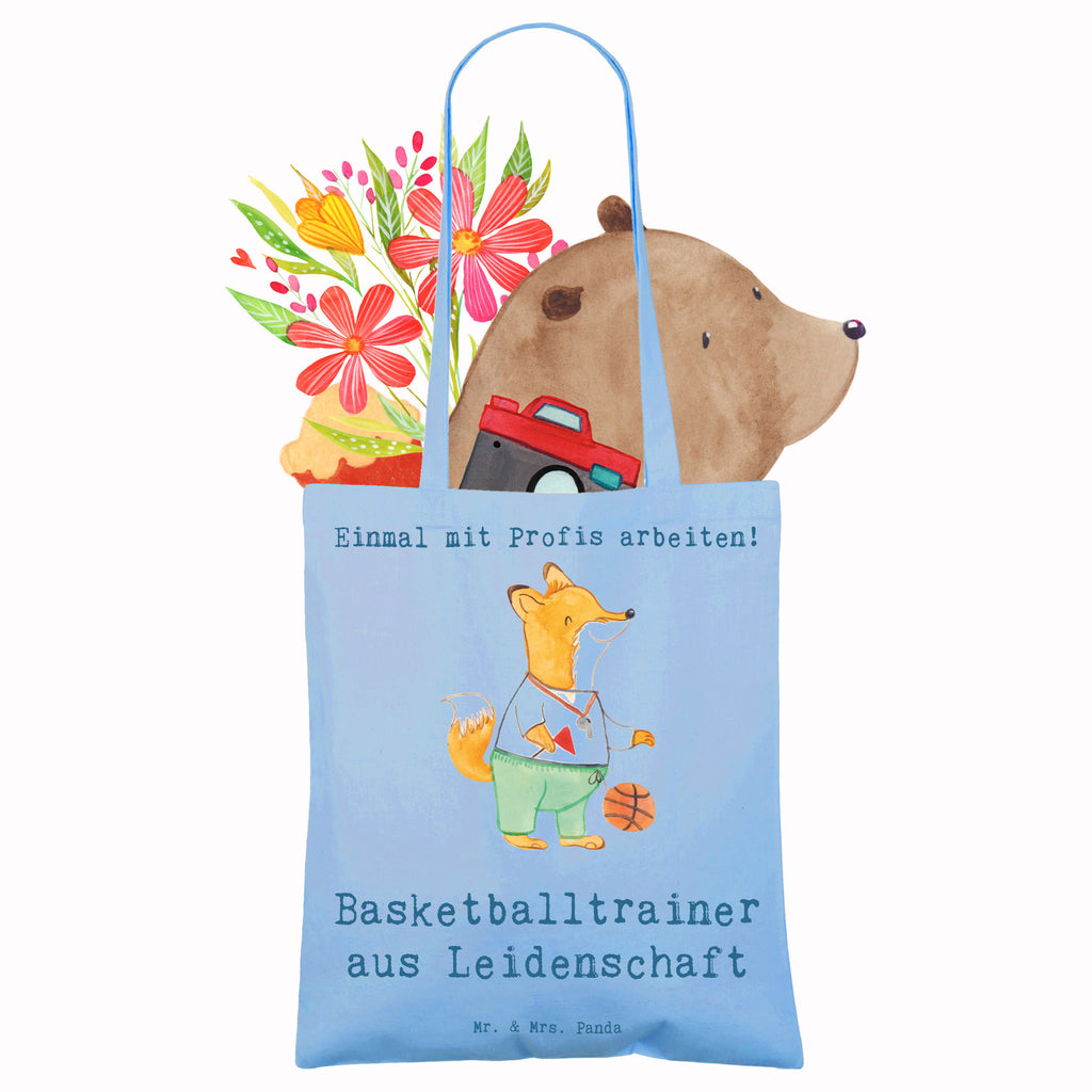 Tragetasche Basketballtrainer aus Leidenschaft Beuteltasche, Beutel, Einkaufstasche, Jutebeutel, Stoffbeutel, Tasche, Shopper, Umhängetasche, Strandtasche, Schultertasche, Stofftasche, Tragetasche, Badetasche, Jutetasche, Einkaufstüte, Laptoptasche, Beruf, Ausbildung, Jubiläum, Abschied, Rente, Kollege, Kollegin, Geschenk, Schenken, Arbeitskollege, Mitarbeiter, Firma, Danke, Dankeschön, Basketballtrainer, Basketball, Sport, Ballsport, Basketballcoach, Basketballer, Verein