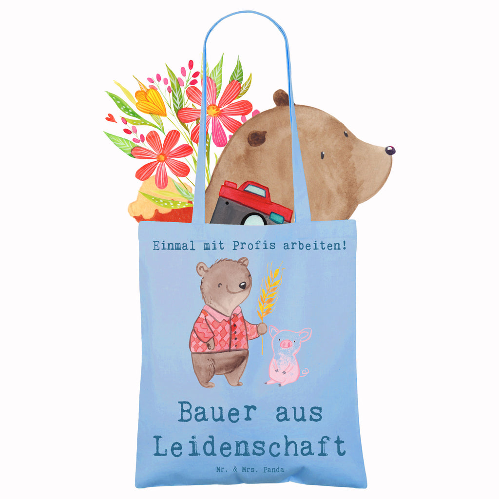 Tragetasche Bauer aus Leidenschaft Beuteltasche, Beutel, Einkaufstasche, Jutebeutel, Stoffbeutel, Tasche, Shopper, Umhängetasche, Strandtasche, Schultertasche, Stofftasche, Tragetasche, Badetasche, Jutetasche, Einkaufstüte, Laptoptasche, Beruf, Ausbildung, Jubiläum, Abschied, Rente, Kollege, Kollegin, Geschenk, Schenken, Arbeitskollege, Mitarbeiter, Firma, Danke, Dankeschön, Landwirt; Bauer, Tierwirt, Agronom, Farmer, Bauernhof