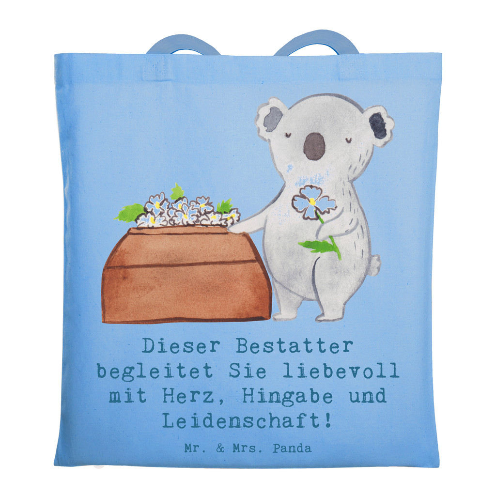 Tragetasche Bestatter mit Herz Beuteltasche, Beutel, Einkaufstasche, Jutebeutel, Stoffbeutel, Tasche, Shopper, Umhängetasche, Strandtasche, Schultertasche, Stofftasche, Tragetasche, Badetasche, Jutetasche, Einkaufstüte, Laptoptasche, Beruf, Ausbildung, Jubiläum, Abschied, Rente, Kollege, Kollegin, Geschenk, Schenken, Arbeitskollege, Mitarbeiter, Firma, Danke, Dankeschön