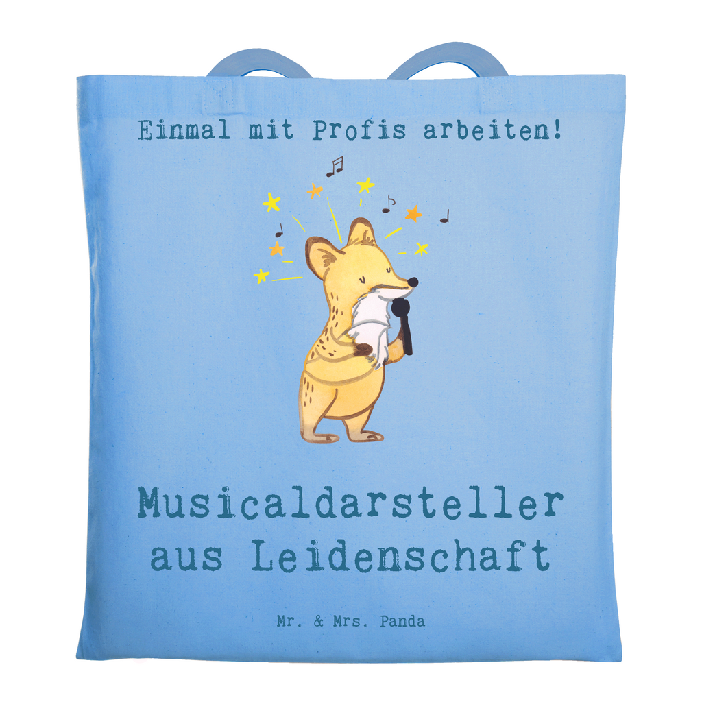 Tragetasche Musicaldarsteller aus Leidenschaft Beuteltasche, Beutel, Einkaufstasche, Jutebeutel, Stoffbeutel, Tasche, Shopper, Umhängetasche, Strandtasche, Schultertasche, Stofftasche, Tragetasche, Badetasche, Jutetasche, Einkaufstüte, Laptoptasche, Beruf, Ausbildung, Jubiläum, Abschied, Rente, Kollege, Kollegin, Geschenk, Schenken, Arbeitskollege, Mitarbeiter, Firma, Danke, Dankeschön