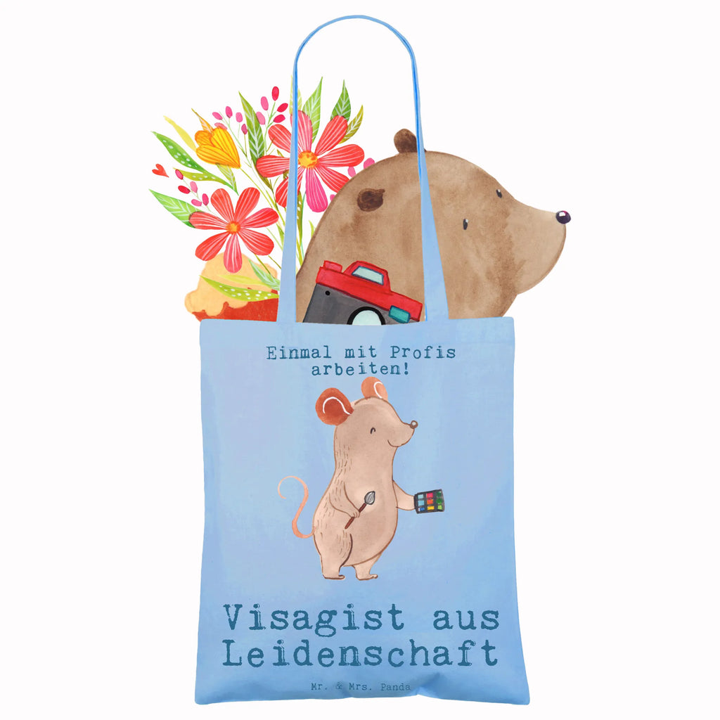 Tragetasche Visagist aus Leidenschaft Beuteltasche, Beutel, Einkaufstasche, Jutebeutel, Stoffbeutel, Tasche, Shopper, Umhängetasche, Strandtasche, Schultertasche, Stofftasche, Tragetasche, Badetasche, Jutetasche, Einkaufstüte, Laptoptasche, Beruf, Ausbildung, Jubiläum, Abschied, Rente, Kollege, Kollegin, Geschenk, Schenken, Arbeitskollege, Mitarbeiter, Firma, Danke, Dankeschön, Kosmetiker, Make Up Artist, Maskenbildner, Visagist, Beauty Salon, Kosmetikstudio, Eröffnung