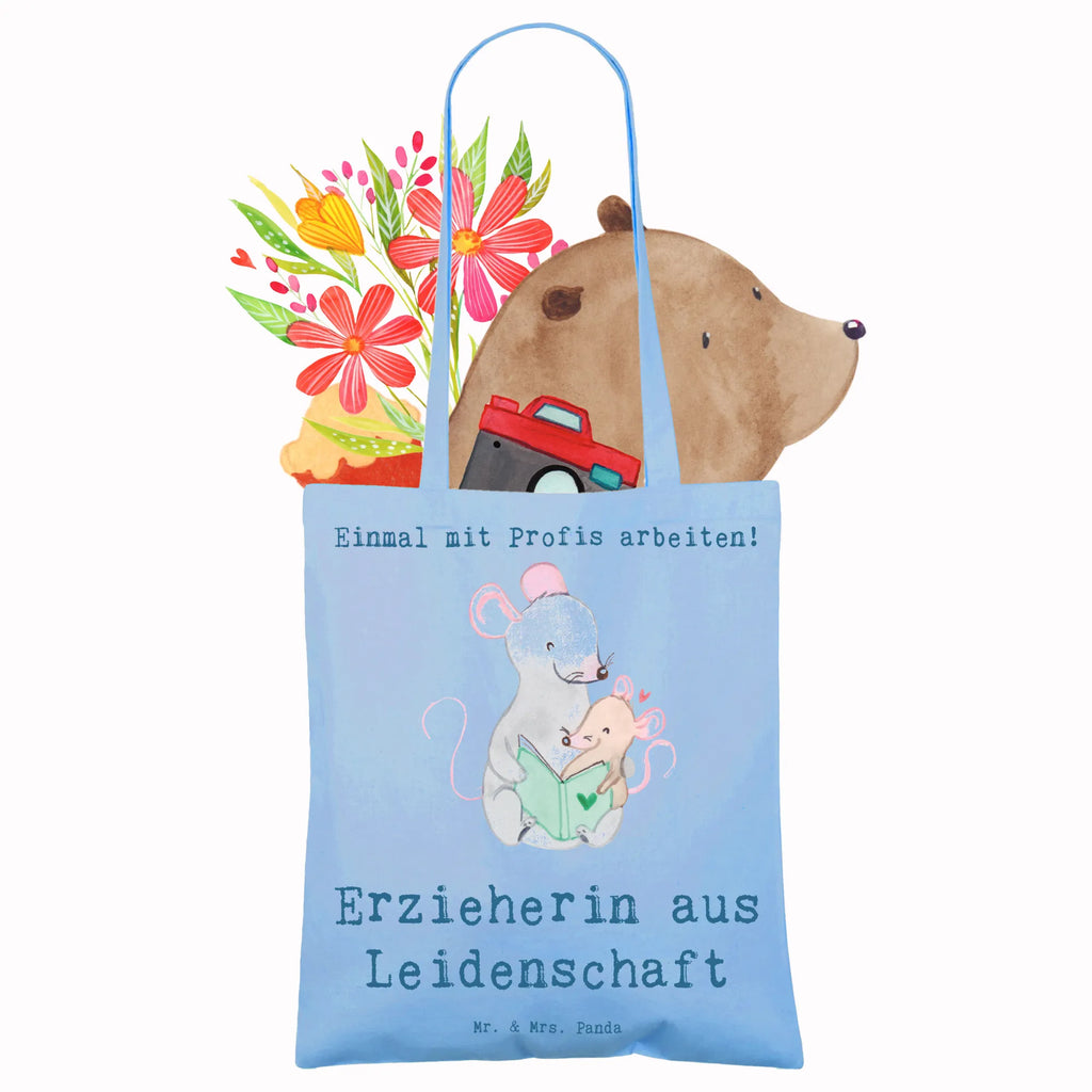 Tragetasche Erzieherin aus Leidenschaft Beuteltasche, Beutel, Einkaufstasche, Jutebeutel, Stoffbeutel, Tasche, Shopper, Umhängetasche, Strandtasche, Schultertasche, Stofftasche, Tragetasche, Badetasche, Jutetasche, Einkaufstüte, Laptoptasche, Beruf, Ausbildung, Jubiläum, Abschied, Rente, Kollege, Kollegin, Geschenk, Schenken, Arbeitskollege, Mitarbeiter, Firma, Danke, Dankeschön, Erzieherin, Kindergärtnerin, Pädagogin, Abschiedsgeschenke Kindergarten