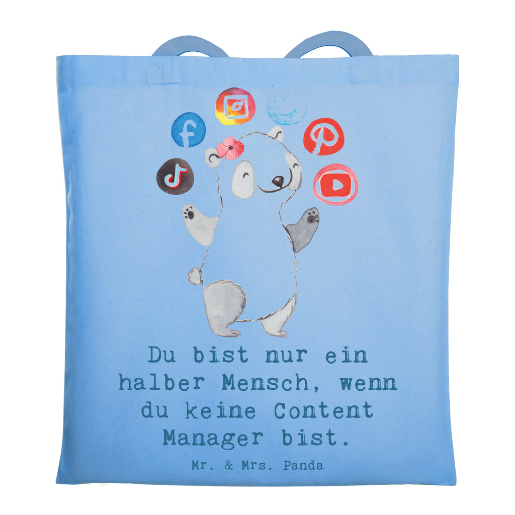 Tragetasche Content Manager mit Herz Beuteltasche, Beutel, Einkaufstasche, Jutebeutel, Stoffbeutel, Tasche, Shopper, Umhängetasche, Strandtasche, Schultertasche, Stofftasche, Tragetasche, Badetasche, Jutetasche, Einkaufstüte, Laptoptasche, Beruf, Ausbildung, Jubiläum, Abschied, Rente, Kollege, Kollegin, Geschenk, Schenken, Arbeitskollege, Mitarbeiter, Firma, Danke, Dankeschön