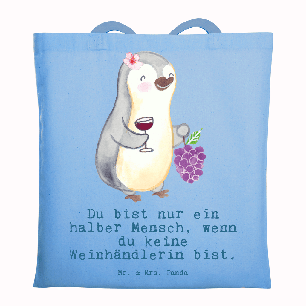 Tragetasche Weinhändlerin mit Herz Beuteltasche, Beutel, Einkaufstasche, Jutebeutel, Stoffbeutel, Tasche, Shopper, Umhängetasche, Strandtasche, Schultertasche, Stofftasche, Tragetasche, Badetasche, Jutetasche, Einkaufstüte, Laptoptasche, Beruf, Ausbildung, Jubiläum, Abschied, Rente, Kollege, Kollegin, Geschenk, Schenken, Arbeitskollege, Mitarbeiter, Firma, Danke, Dankeschön