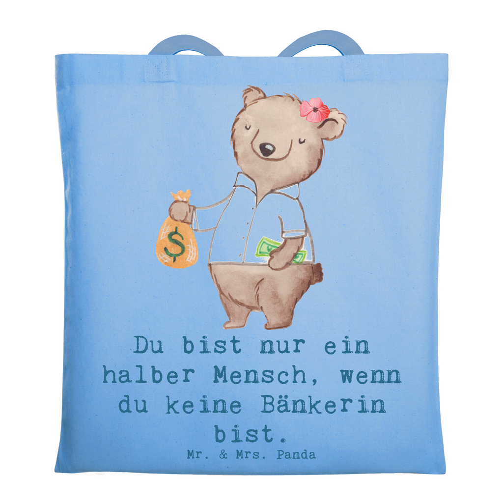 Tragetasche Bänkerin mit Herz Beuteltasche, Beutel, Einkaufstasche, Jutebeutel, Stoffbeutel, Tasche, Shopper, Umhängetasche, Strandtasche, Schultertasche, Stofftasche, Tragetasche, Badetasche, Jutetasche, Einkaufstüte, Laptoptasche, Beruf, Ausbildung, Jubiläum, Abschied, Rente, Kollege, Kollegin, Geschenk, Schenken, Arbeitskollege, Mitarbeiter, Firma, Danke, Dankeschön, Bänkerin, Bankfachfrau, Bankangestellte, Bankberaterin