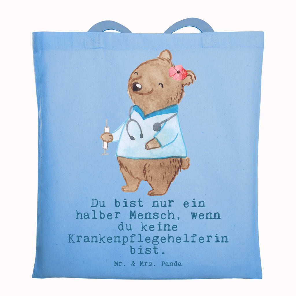 Tragetasche Krankenpflegehelferin mit Herz Beuteltasche, Beutel, Einkaufstasche, Jutebeutel, Stoffbeutel, Tasche, Shopper, Umhängetasche, Strandtasche, Schultertasche, Stofftasche, Tragetasche, Badetasche, Jutetasche, Einkaufstüte, Laptoptasche, Beruf, Ausbildung, Jubiläum, Abschied, Rente, Kollege, Kollegin, Geschenk, Schenken, Arbeitskollege, Mitarbeiter, Firma, Danke, Dankeschön, Krankenpflegehelferin, Pflegehelferin, Pflegekraft