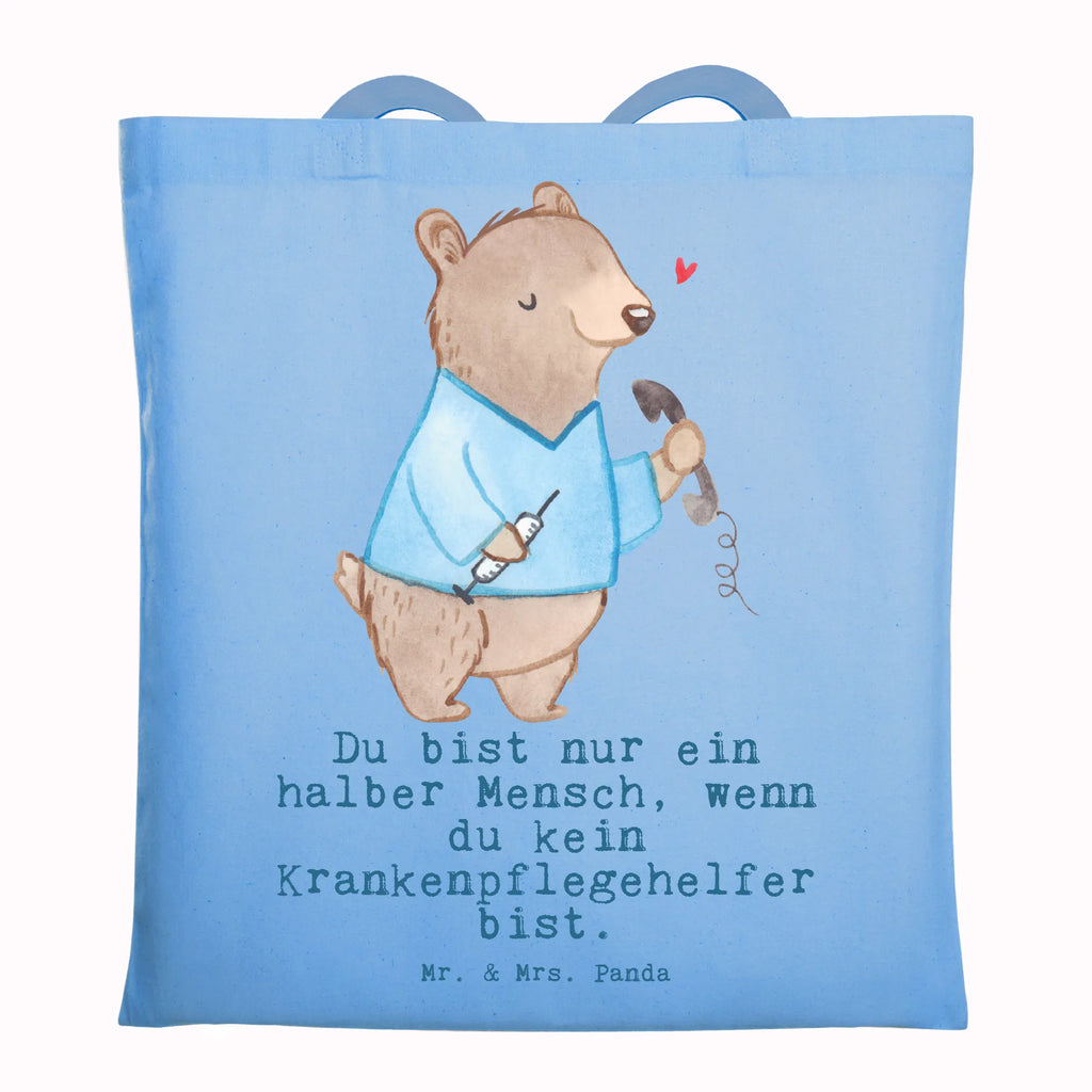 Tragetasche Krankenpflegehelfer mit Herz Beuteltasche, Beutel, Einkaufstasche, Jutebeutel, Stoffbeutel, Tasche, Shopper, Umhängetasche, Strandtasche, Schultertasche, Stofftasche, Tragetasche, Badetasche, Jutetasche, Einkaufstüte, Laptoptasche, Beruf, Ausbildung, Jubiläum, Abschied, Rente, Kollege, Kollegin, Geschenk, Schenken, Arbeitskollege, Mitarbeiter, Firma, Danke, Dankeschön, Krankenpflegehelfer, Pflegehelfer, Pflegekraft