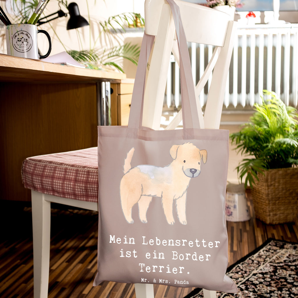 Tragetasche Border Terrier Lebensretter Beuteltasche, Beutel, Einkaufstasche, Jutebeutel, Stoffbeutel, Tasche, Shopper, Umhängetasche, Strandtasche, Schultertasche, Stofftasche, Tragetasche, Badetasche, Jutetasche, Einkaufstüte, Laptoptasche, Hund, Hunderasse, Rassehund, Hundebesitzer, Geschenk, Tierfreund, Schenken, Welpe, Border Terrier