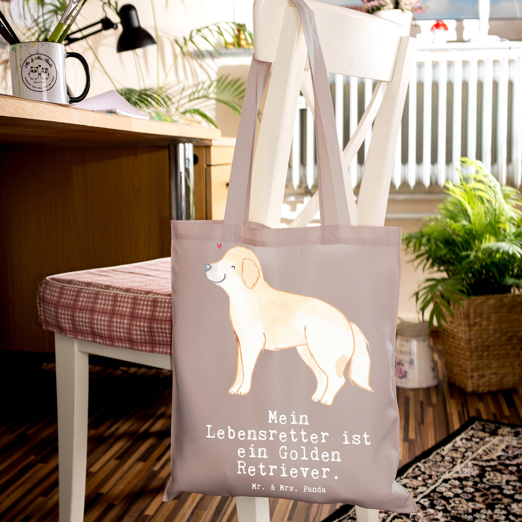 Tragetasche Golden Retriever Lebensretter Beuteltasche, Beutel, Einkaufstasche, Jutebeutel, Stoffbeutel, Tasche, Shopper, Umhängetasche, Strandtasche, Schultertasche, Stofftasche, Tragetasche, Badetasche, Jutetasche, Einkaufstüte, Laptoptasche, Hund, Hunderasse, Rassehund, Hundebesitzer, Geschenk, Tierfreund, Schenken, Welpe, Golden Retriever, Goldie Hund