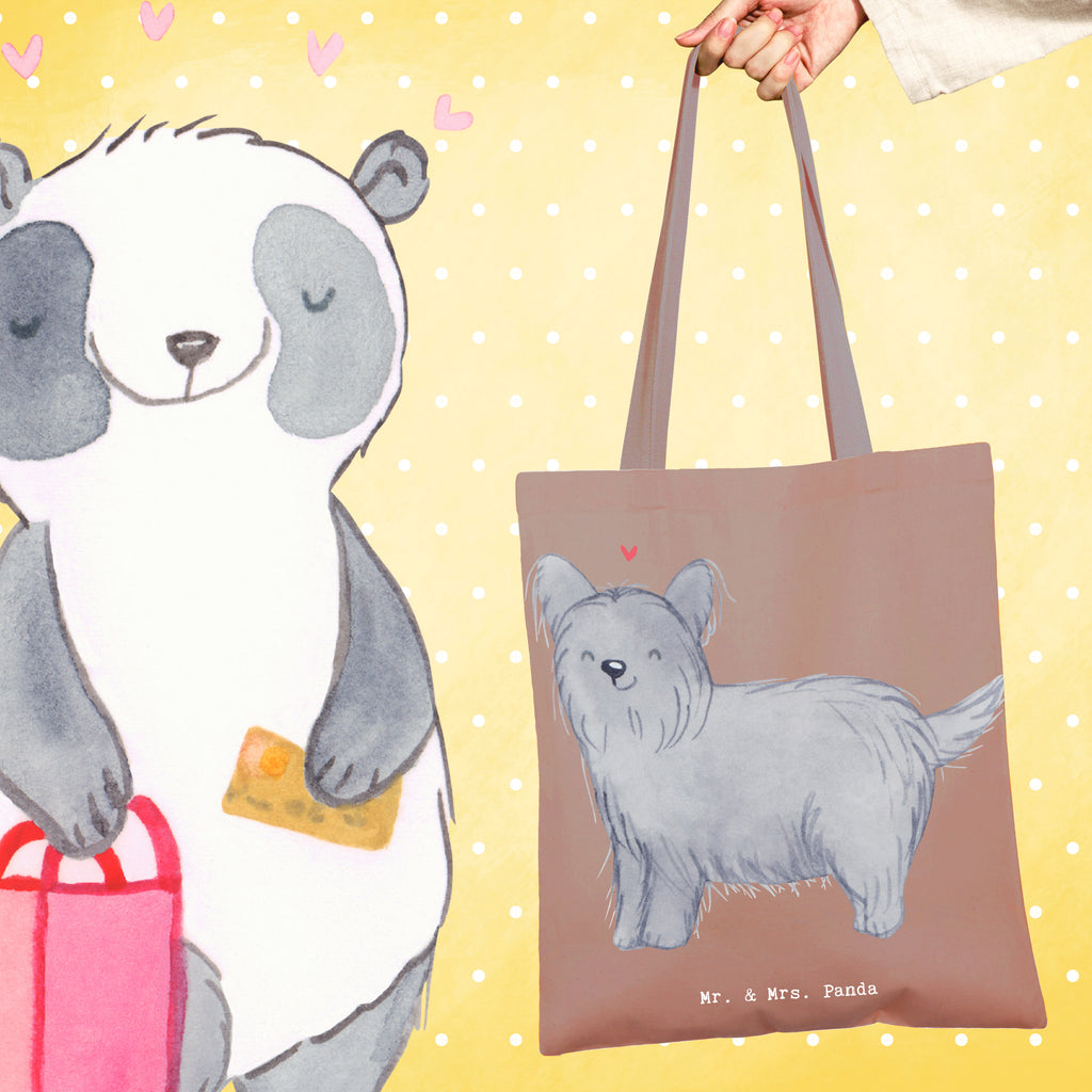 Tragetasche Skye Terrier Moment Beuteltasche, Beutel, Einkaufstasche, Jutebeutel, Stoffbeutel, Tasche, Shopper, Umhängetasche, Strandtasche, Schultertasche, Stofftasche, Tragetasche, Badetasche, Jutetasche, Einkaufstüte, Laptoptasche, Hund, Hunderasse, Rassehund, Hundebesitzer, Geschenk, Tierfreund, Schenken, Welpe, Skye Terrier, Terrier