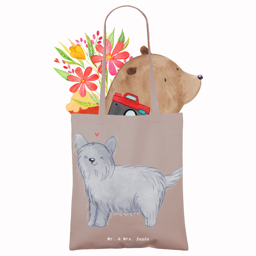 Tragetasche Skye Terrier Moment Beuteltasche, Beutel, Einkaufstasche, Jutebeutel, Stoffbeutel, Tasche, Shopper, Umhängetasche, Strandtasche, Schultertasche, Stofftasche, Tragetasche, Badetasche, Jutetasche, Einkaufstüte, Laptoptasche, Hund, Hunderasse, Rassehund, Hundebesitzer, Geschenk, Tierfreund, Schenken, Welpe, Skye Terrier, Terrier