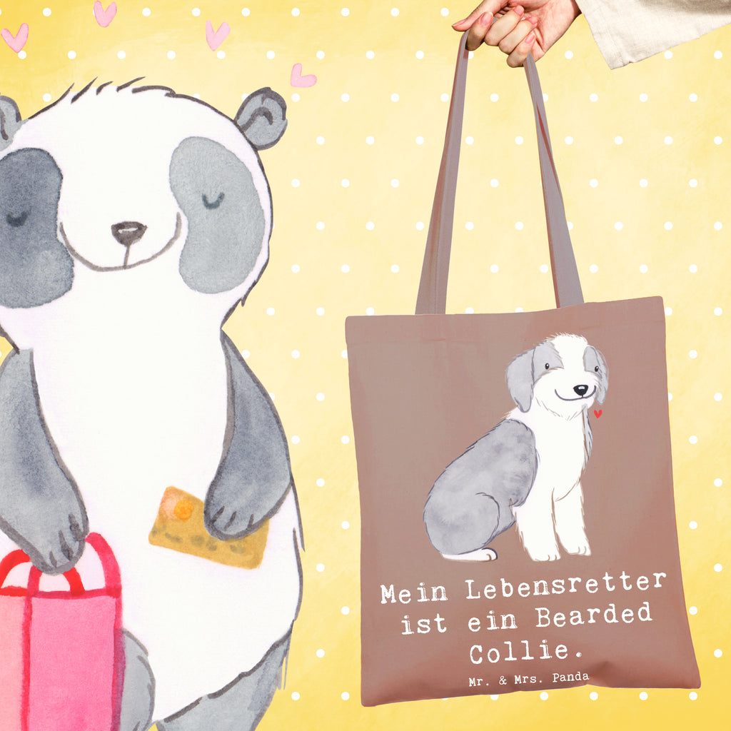 Tragetasche Bearded Collie Lebensretter Beuteltasche, Beutel, Einkaufstasche, Jutebeutel, Stoffbeutel, Tasche, Shopper, Umhängetasche, Strandtasche, Schultertasche, Stofftasche, Tragetasche, Badetasche, Jutetasche, Einkaufstüte, Laptoptasche, Hund, Hunderasse, Rassehund, Hundebesitzer, Geschenk, Tierfreund, Schenken, Welpe, Bearded Collie, britischer Hütehund