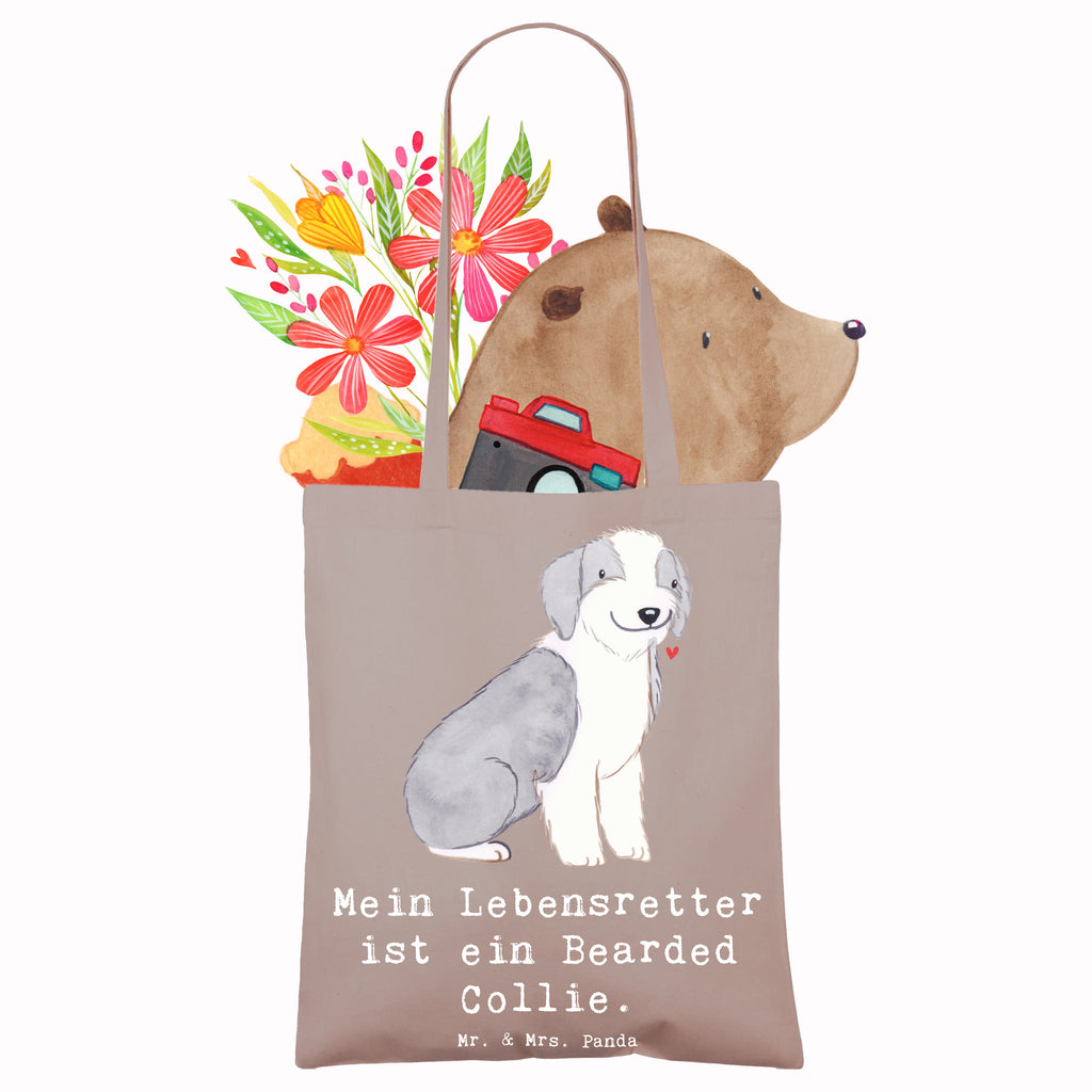 Tragetasche Bearded Collie Lebensretter Beuteltasche, Beutel, Einkaufstasche, Jutebeutel, Stoffbeutel, Tasche, Shopper, Umhängetasche, Strandtasche, Schultertasche, Stofftasche, Tragetasche, Badetasche, Jutetasche, Einkaufstüte, Laptoptasche, Hund, Hunderasse, Rassehund, Hundebesitzer, Geschenk, Tierfreund, Schenken, Welpe, Bearded Collie, britischer Hütehund