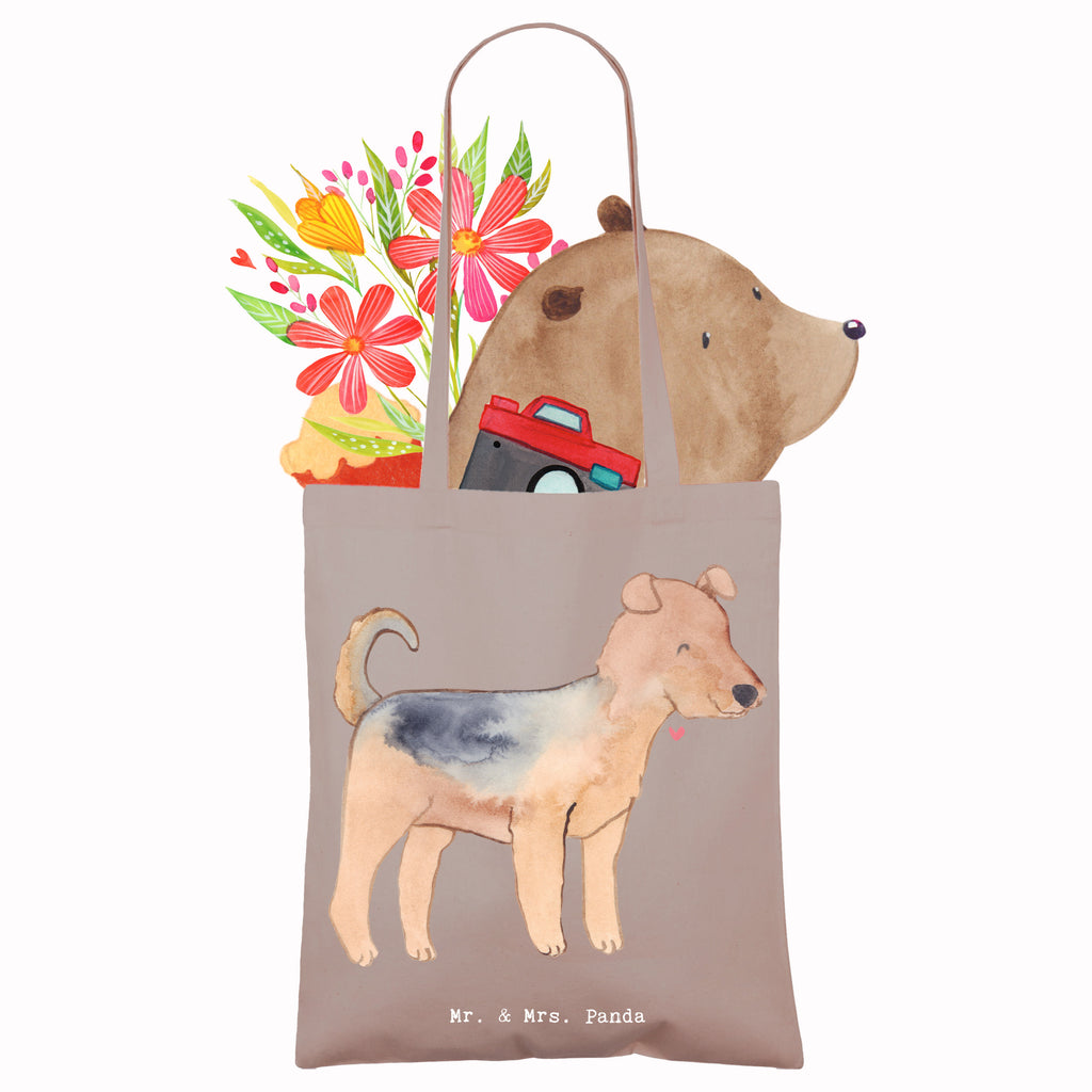 Tragetasche Airedale Terrier Moment Beuteltasche, Beutel, Einkaufstasche, Jutebeutel, Stoffbeutel, Tasche, Shopper, Umhängetasche, Strandtasche, Schultertasche, Stofftasche, Tragetasche, Badetasche, Jutetasche, Einkaufstüte, Laptoptasche, Hund, Hunderasse, Rassehund, Hundebesitzer, Geschenk, Tierfreund, Schenken, Welpe, Airedale Terrier