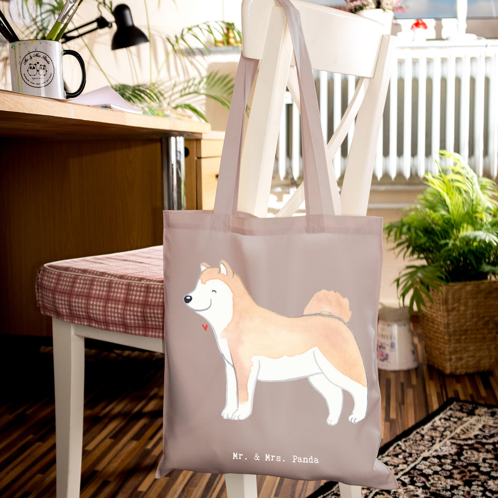 Tragetasche Akita Inu Lebensretter Beuteltasche, Beutel, Einkaufstasche, Jutebeutel, Stoffbeutel, Tasche, Shopper, Umhängetasche, Strandtasche, Schultertasche, Stofftasche, Tragetasche, Badetasche, Jutetasche, Einkaufstüte, Laptoptasche, Hund, Hunderasse, Rassehund, Hundebesitzer, Geschenk, Tierfreund, Schenken, Welpe