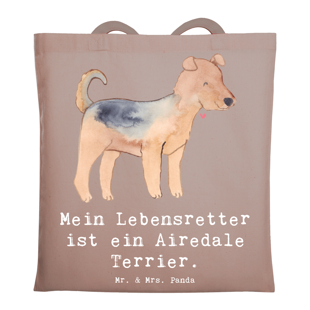 Tragetasche Airedale Terrier Lebensretter Beuteltasche, Beutel, Einkaufstasche, Jutebeutel, Stoffbeutel, Tasche, Shopper, Umhängetasche, Strandtasche, Schultertasche, Stofftasche, Tragetasche, Badetasche, Jutetasche, Einkaufstüte, Laptoptasche, Hund, Hunderasse, Rassehund, Hundebesitzer, Geschenk, Tierfreund, Schenken, Welpe