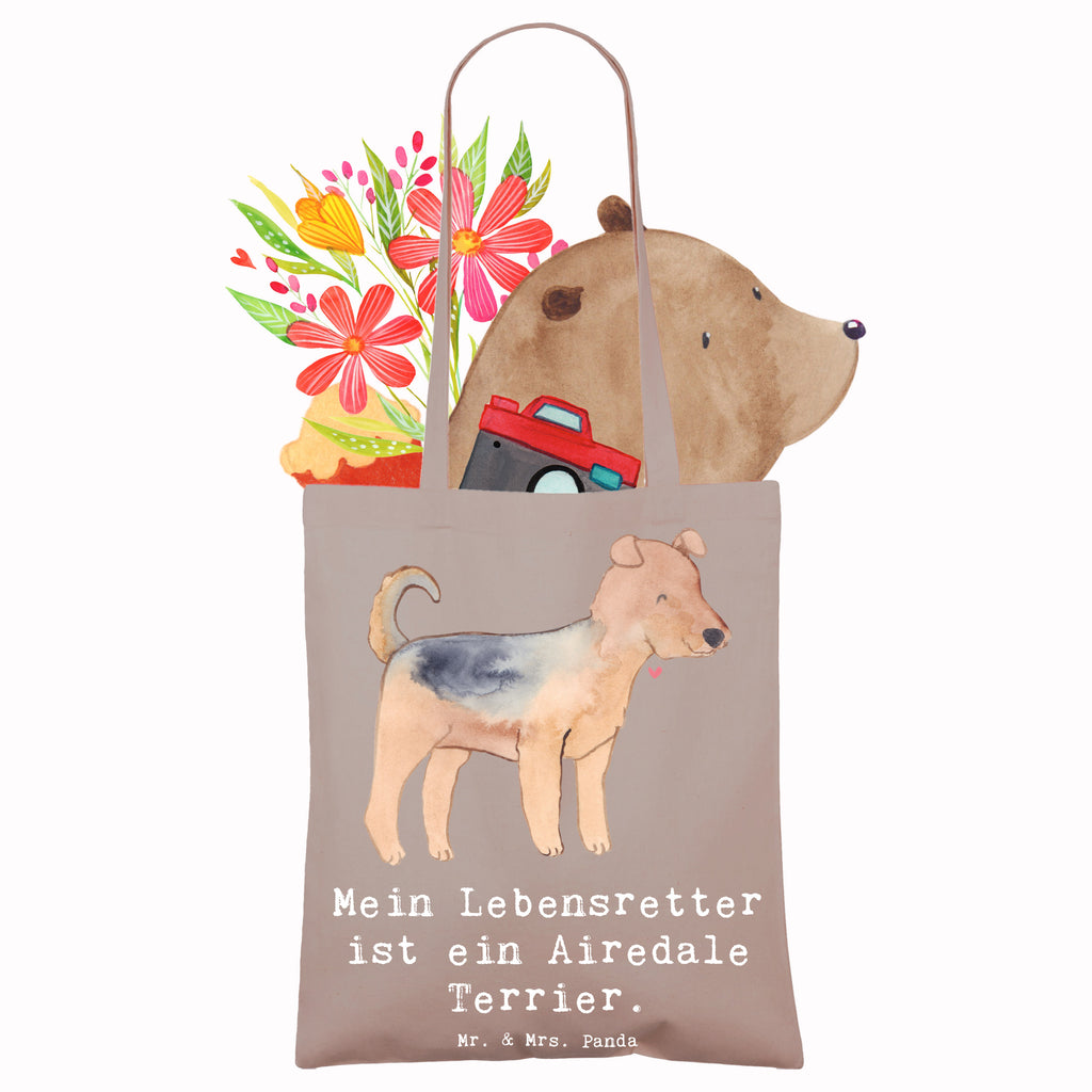 Tragetasche Airedale Terrier Lebensretter Beuteltasche, Beutel, Einkaufstasche, Jutebeutel, Stoffbeutel, Tasche, Shopper, Umhängetasche, Strandtasche, Schultertasche, Stofftasche, Tragetasche, Badetasche, Jutetasche, Einkaufstüte, Laptoptasche, Hund, Hunderasse, Rassehund, Hundebesitzer, Geschenk, Tierfreund, Schenken, Welpe