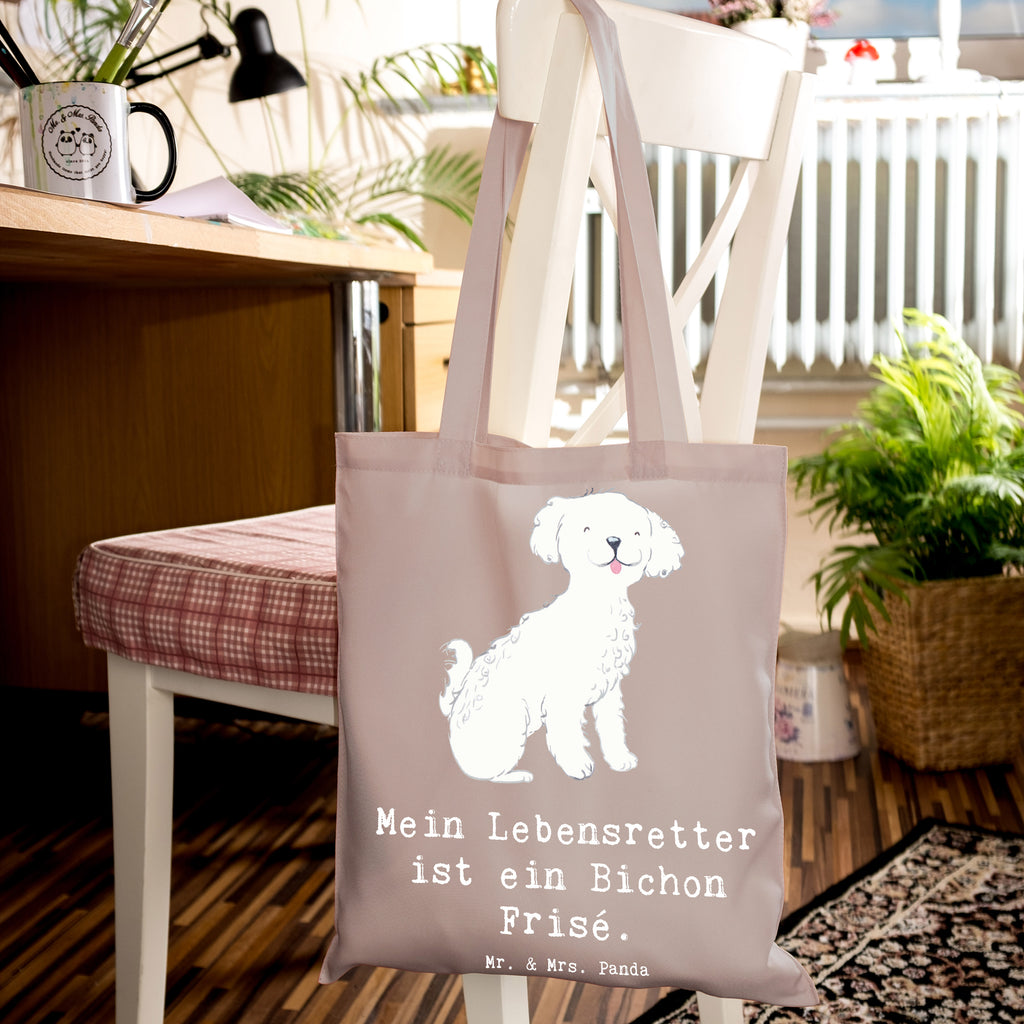 Tragetasche Bichon Frisé Lebensretter Beuteltasche, Beutel, Einkaufstasche, Jutebeutel, Stoffbeutel, Tasche, Shopper, Umhängetasche, Strandtasche, Schultertasche, Stofftasche, Tragetasche, Badetasche, Jutetasche, Einkaufstüte, Laptoptasche, Hund, Hunderasse, Rassehund, Hundebesitzer, Geschenk, Tierfreund, Schenken, Welpe, Bichon Frisé