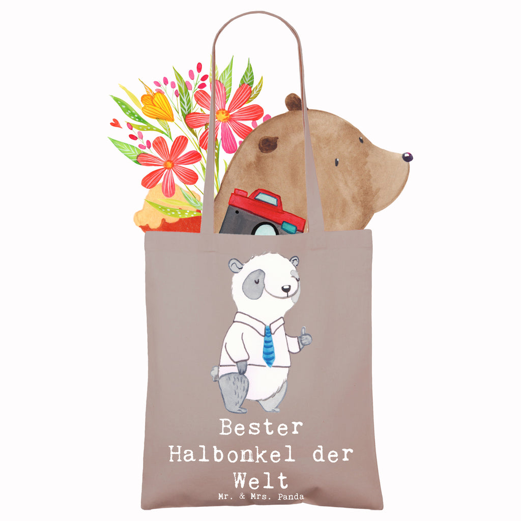 Tragetasche Panda Bester Halbonkel der Welt Beuteltasche, Beutel, Einkaufstasche, Jutebeutel, Stoffbeutel, Tasche, Shopper, Umhängetasche, Strandtasche, Schultertasche, Stofftasche, Tragetasche, Badetasche, Jutetasche, Einkaufstüte, Laptoptasche, für, Dankeschön, Geschenk, Schenken, Geburtstag, Geburtstagsgeschenk, Geschenkidee, Danke, Bedanken, Mitbringsel, Freude machen, Geschenktipp, Onkel, bester Onkel, Halbonkel, Stiefonkel, Stief, Stiefgeschwister, Familie, Kleinigkeit