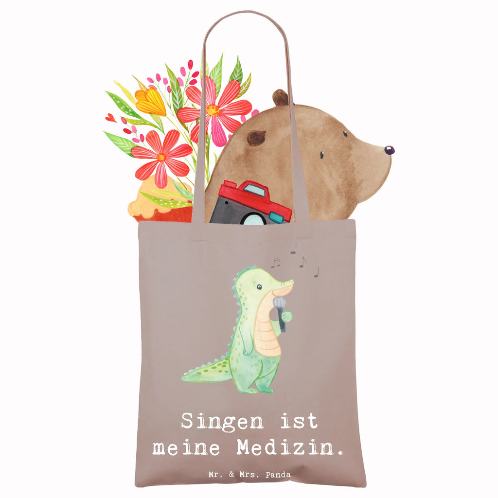 Tragetasche Krokodil Singen Beuteltasche, Beutel, Einkaufstasche, Jutebeutel, Stoffbeutel, Tasche, Shopper, Umhängetasche, Strandtasche, Schultertasche, Stofftasche, Tragetasche, Badetasche, Jutetasche, Einkaufstüte, Laptoptasche, Geschenk, Sport, Sportart, Hobby, Schenken, Danke, Dankeschön, Auszeichnung, Gewinn, Sportler, Singen, Band, Live Auftritt, Gesang, Hobbysänger