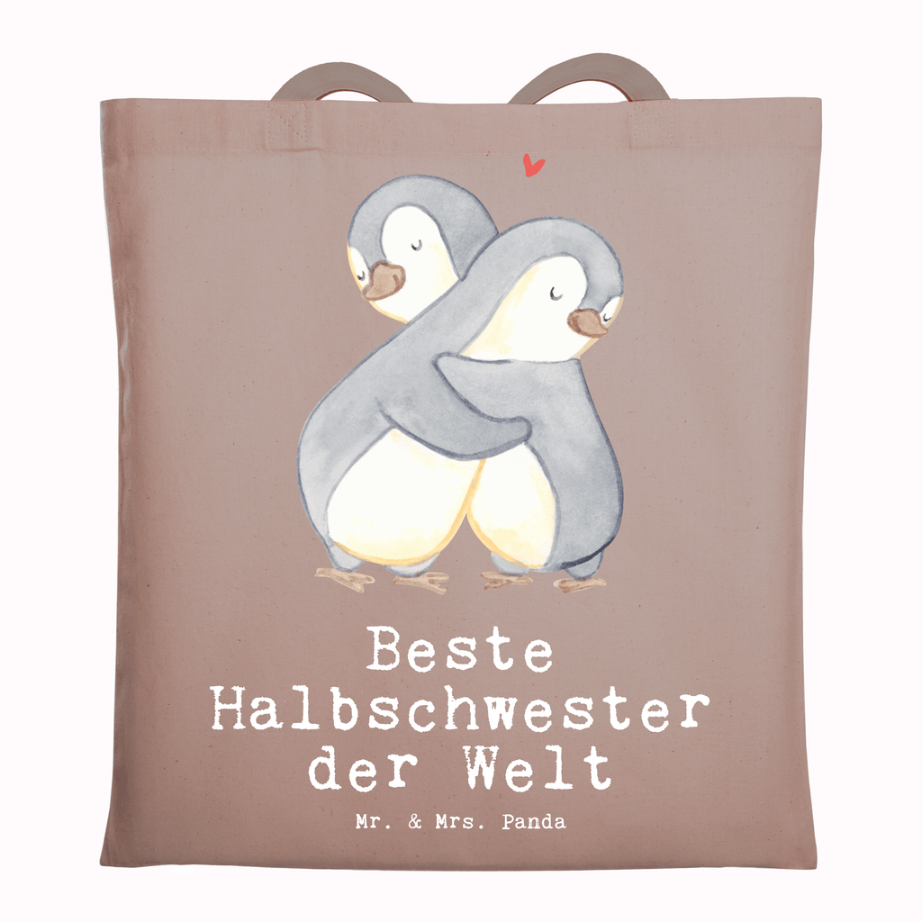 Tragetasche Pinguin Beste Halbschwester der Welt Beuteltasche, Beutel, Einkaufstasche, Jutebeutel, Stoffbeutel, Tasche, Shopper, Umhängetasche, Strandtasche, Schultertasche, Stofftasche, Tragetasche, Badetasche, Jutetasche, Einkaufstüte, Laptoptasche, für, Dankeschön, Geschenk, Schenken, Geburtstag, Geburtstagsgeschenk, Geschenkidee, Danke, Bedanken, Mitbringsel, Freude machen, Geschenktipp, Halbschwester, Stiefschwester, Stiefgeschwister, Schwestern, Schwester, Geschwister, Schwesterherz, Sister, Familie, Kleinigkeit, Beste, Tochter, Liebe, Kinder