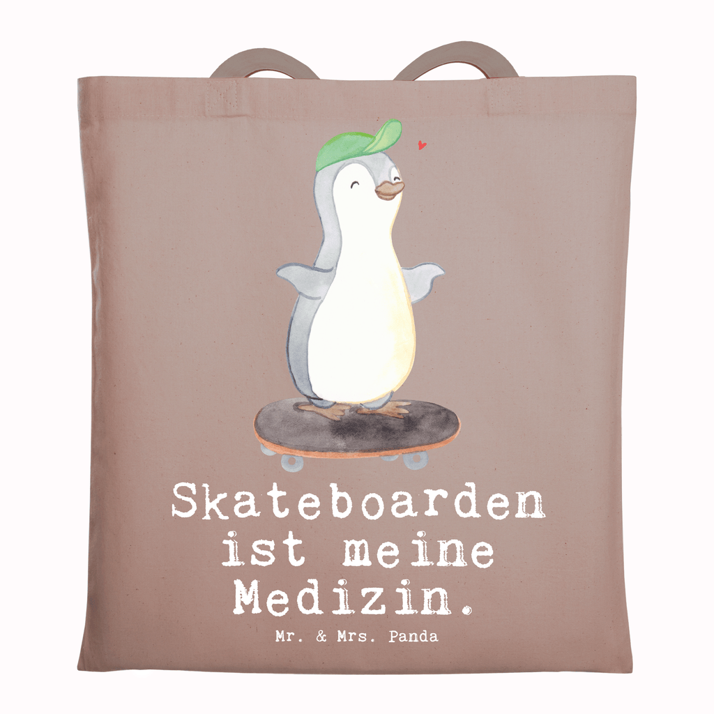 Tragetasche Pinguin Skateboarden Beuteltasche, Beutel, Einkaufstasche, Jutebeutel, Stoffbeutel, Tasche, Shopper, Umhängetasche, Strandtasche, Schultertasche, Stofftasche, Tragetasche, Badetasche, Jutetasche, Einkaufstüte, Laptoptasche, Geschenk, Sport, Sportart, Hobby, Schenken, Danke, Dankeschön, Auszeichnung, Gewinn, Sportler, Skateboarden, Skateboard fahren, Skaten, Skateboard, Skateplatz