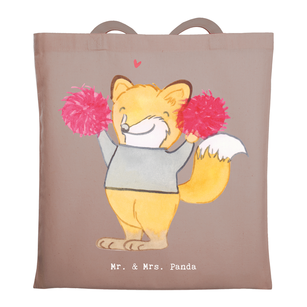 Tragetasche Fuchs Cheerleader Beuteltasche, Beutel, Einkaufstasche, Jutebeutel, Stoffbeutel, Tasche, Shopper, Umhängetasche, Strandtasche, Schultertasche, Stofftasche, Tragetasche, Badetasche, Jutetasche, Einkaufstüte, Laptoptasche, Geschenk, Sport, Sportart, Hobby, Schenken, Danke, Dankeschön, Auszeichnung, Gewinn, Sportler, Cheerleader, Cheerleading, Turnen, Turn Club, Turniere