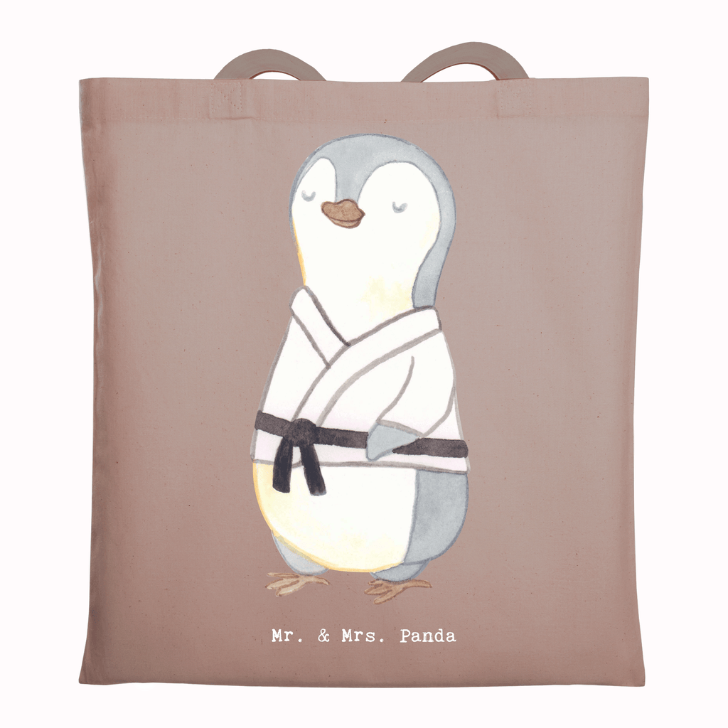 Tragetasche Pinguin Karate Beuteltasche, Beutel, Einkaufstasche, Jutebeutel, Stoffbeutel, Tasche, Shopper, Umhängetasche, Strandtasche, Schultertasche, Stofftasche, Tragetasche, Badetasche, Jutetasche, Einkaufstüte, Laptoptasche, Geschenk, Sport, Sportart, Hobby, Schenken, Danke, Dankeschön, Auszeichnung, Gewinn, Sportler, Karate, Kampfsportart, Selbstverteidigung, Kampfkunst, Karate Verein