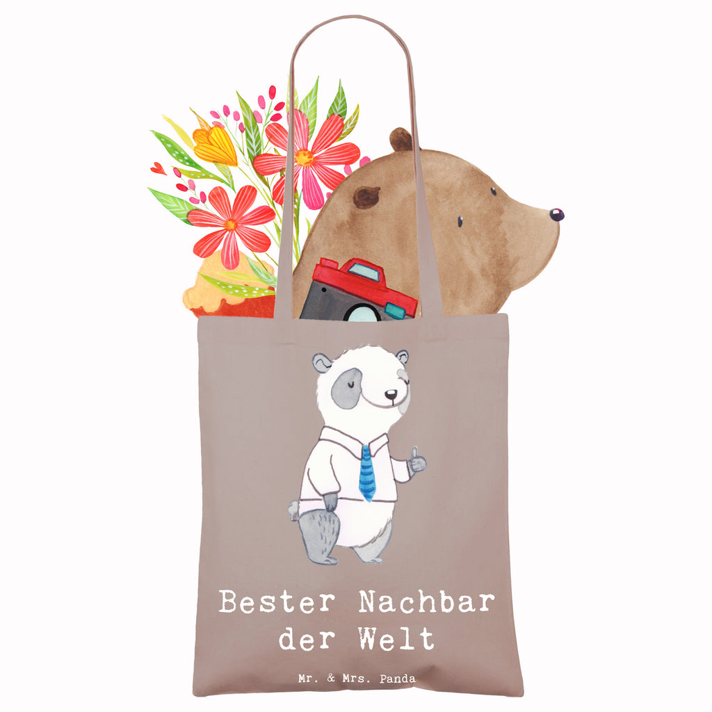 Tragetasche Panda Bester Nachbar der Welt Beuteltasche, Beutel, Einkaufstasche, Jutebeutel, Stoffbeutel, Tasche, Shopper, Umhängetasche, Strandtasche, Schultertasche, Stofftasche, Tragetasche, Badetasche, Jutetasche, Einkaufstüte, Laptoptasche, für, Dankeschön, Geschenk, Schenken, Geburtstag, Geburtstagsgeschenk, Geschenkidee, Danke, Bedanken, Mitbringsel, Freude machen, Geschenktipp, Nachbar, Nachbarn, Nachbarschaft, Freund, Angrenzer, Anwohner, Bewohner, Freundschaft