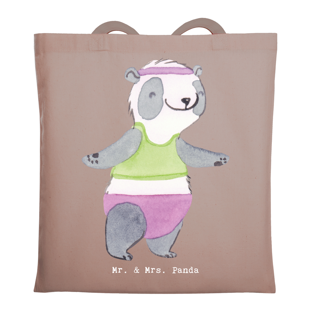 Tragetasche Panda Aerobic Beuteltasche, Beutel, Einkaufstasche, Jutebeutel, Stoffbeutel, Tasche, Shopper, Umhängetasche, Strandtasche, Schultertasche, Stofftasche, Tragetasche, Badetasche, Jutetasche, Einkaufstüte, Laptoptasche, Geschenk, Sport, Sportart, Hobby, Schenken, Danke, Dankeschön, Auszeichnung, Gewinn, Sportler, Aerobic, Aerobic Fitness, Fitnessstudio