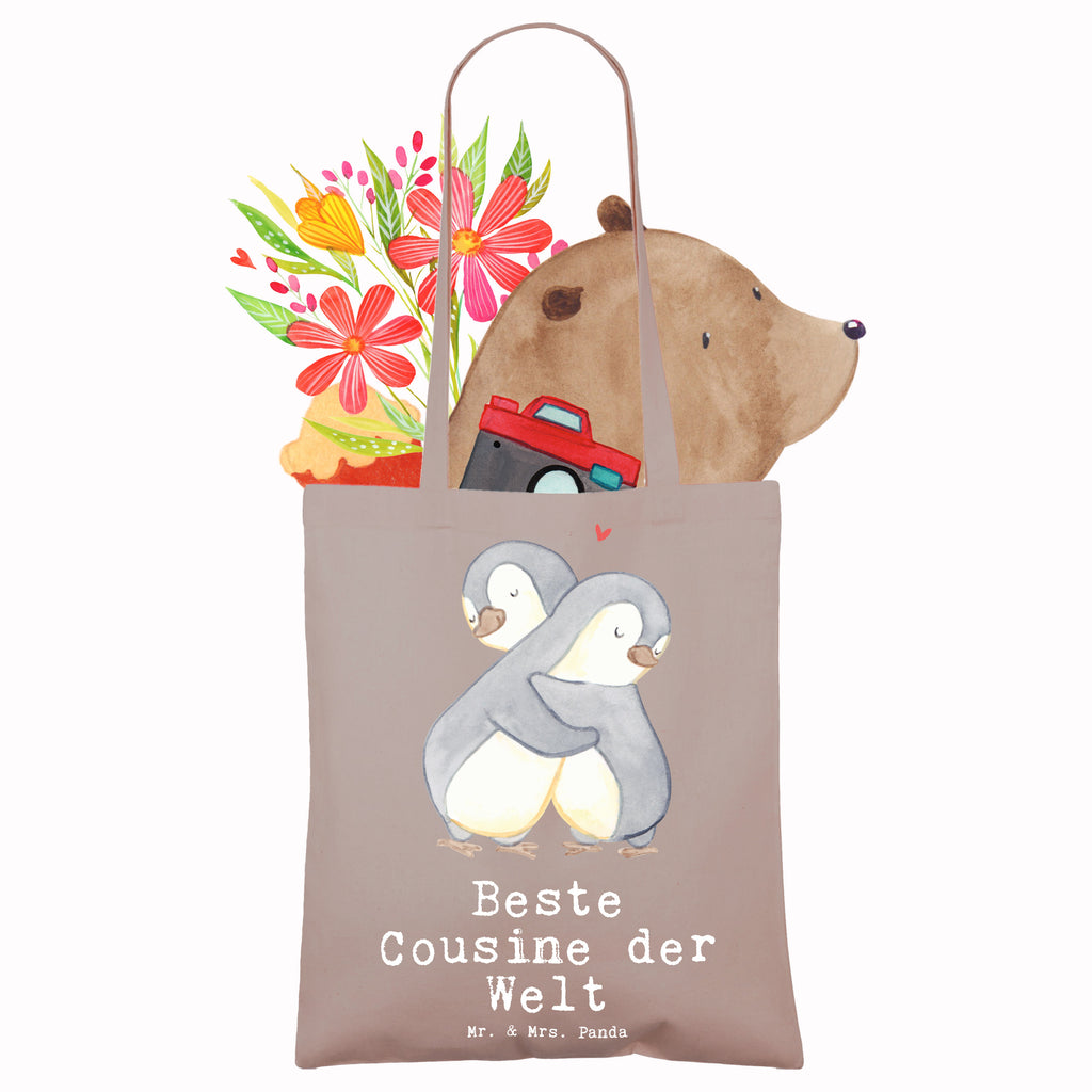 Tragetasche Pinguin Beste Cousine der Welt Beuteltasche, Beutel, Einkaufstasche, Jutebeutel, Stoffbeutel, Tasche, Shopper, Umhängetasche, Strandtasche, Schultertasche, Stofftasche, Tragetasche, Badetasche, Jutetasche, Einkaufstüte, Laptoptasche, für, Dankeschön, Geschenk, Schenken, Geburtstag, Geburtstagsgeschenk, Geschenkidee, Danke, Bedanken, Mitbringsel, Freude machen, Geschenktipp, Cousine, Kusine, Kousine, Cousinchen, Tochter von Onkel, Tochter von Tante, Familie, Verwandtschaft, Cousin