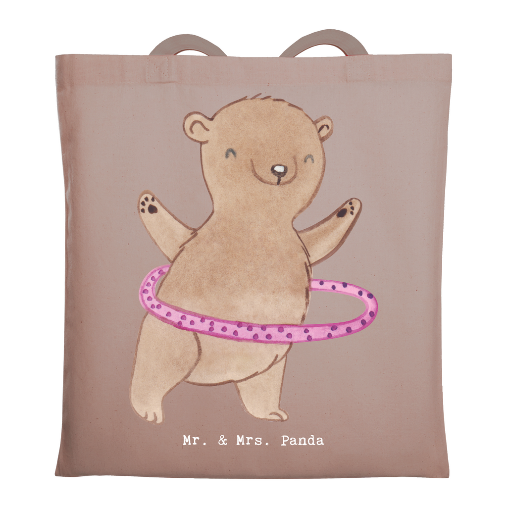 Tragetasche Bär Hula Hoop Beuteltasche, Beutel, Einkaufstasche, Jutebeutel, Stoffbeutel, Tasche, Shopper, Umhängetasche, Strandtasche, Schultertasche, Stofftasche, Tragetasche, Badetasche, Jutetasche, Einkaufstüte, Laptoptasche, Geschenk, Sport, Sportart, Hobby, Schenken, Danke, Dankeschön, Auszeichnung, Gewinn, Sportler, Hula Hoop, Fitness, Training