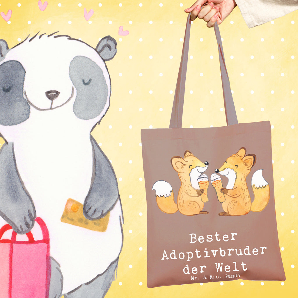 Tragetasche Fuchs Bester Adoptivbruder der Welt Beuteltasche, Beutel, Einkaufstasche, Jutebeutel, Stoffbeutel, Tasche, Shopper, Umhängetasche, Strandtasche, Schultertasche, Stofftasche, Tragetasche, Badetasche, Jutetasche, Einkaufstüte, Laptoptasche, für, Dankeschön, Geschenk, Schenken, Geburtstag, Geburtstagsgeschenk, Geschenkidee, Danke, Bedanken, Mitbringsel, Freude machen, Geschenktipp, Adoptivbruder, adoptiert, Bruder, Brudi, Geschwister, Bruderherz, Schwester, Familie, Kleinigkeit, Brother, Bester, Sohn