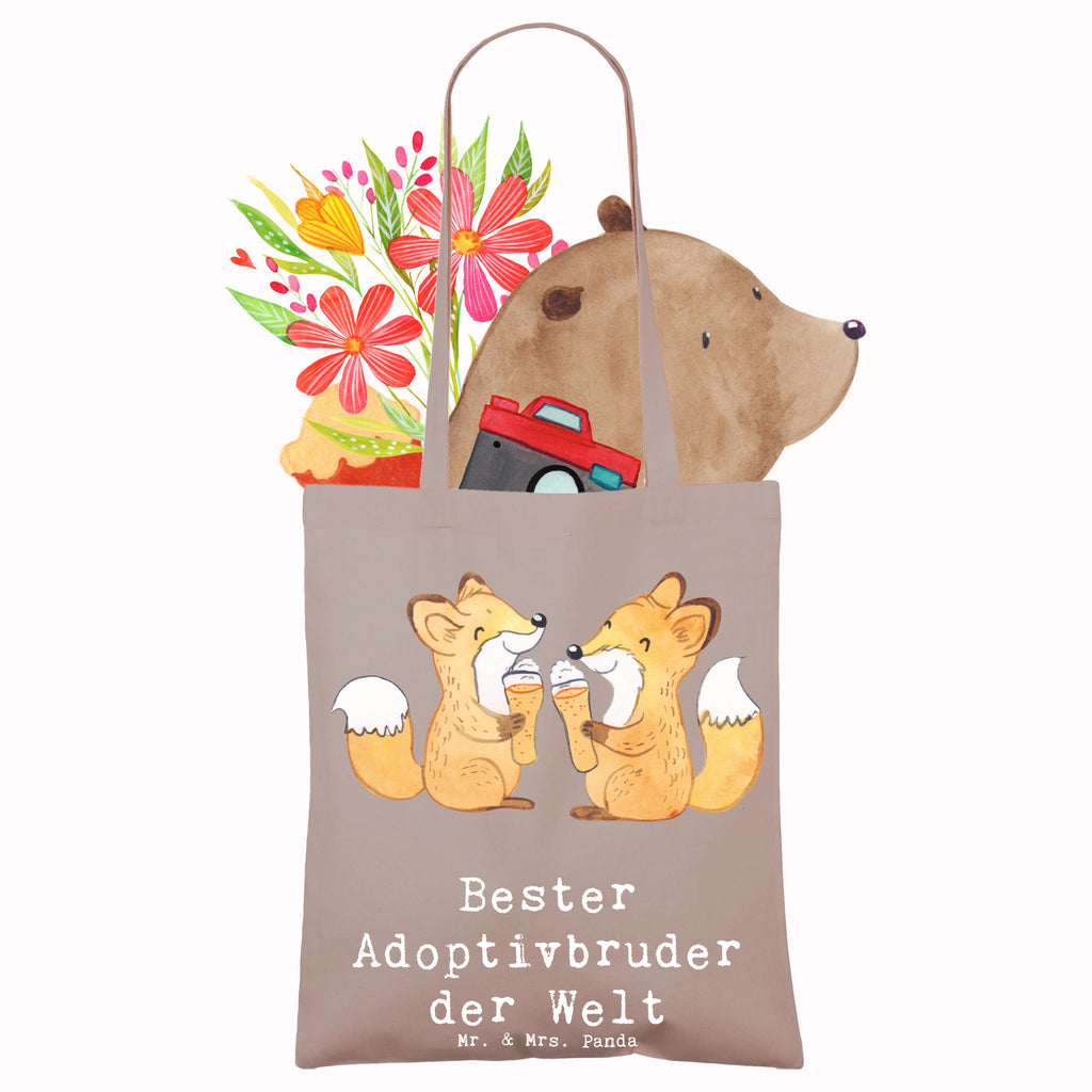 Tragetasche Fuchs Bester Adoptivbruder der Welt Beuteltasche, Beutel, Einkaufstasche, Jutebeutel, Stoffbeutel, Tasche, Shopper, Umhängetasche, Strandtasche, Schultertasche, Stofftasche, Tragetasche, Badetasche, Jutetasche, Einkaufstüte, Laptoptasche, für, Dankeschön, Geschenk, Schenken, Geburtstag, Geburtstagsgeschenk, Geschenkidee, Danke, Bedanken, Mitbringsel, Freude machen, Geschenktipp, Adoptivbruder, adoptiert, Bruder, Brudi, Geschwister, Bruderherz, Schwester, Familie, Kleinigkeit, Brother, Bester, Sohn