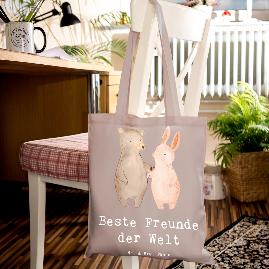 Tragetasche Hase Beste Freunde der Welt Beuteltasche, Beutel, Einkaufstasche, Jutebeutel, Stoffbeutel, Tasche, Shopper, Umhängetasche, Strandtasche, Schultertasche, Stofftasche, Tragetasche, Badetasche, Jutetasche, Einkaufstüte, Laptoptasche, für, Dankeschön, Geschenk, Schenken, Geburtstag, Geburtstagsgeschenk, Geschenkidee, Danke, Bedanken, Mitbringsel, Freude machen, Geschenktipp, Freunde, best friends, Freundschaft, Freundin, Freund, Clique, Kumpel, bae, bff