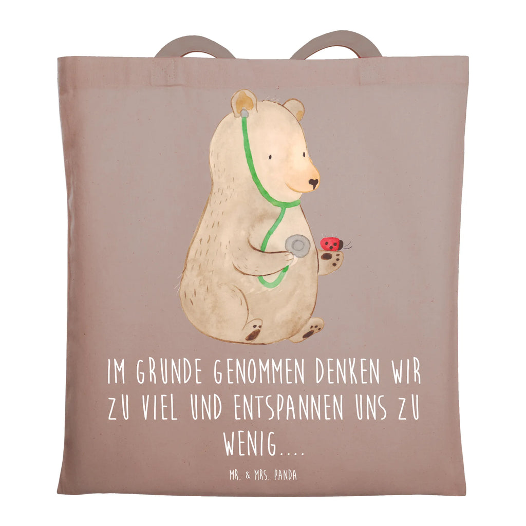 Tragetasche Bär Arzt Beuteltasche, Beutel, Einkaufstasche, Jutebeutel, Stoffbeutel, Tasche, Shopper, Umhängetasche, Strandtasche, Schultertasche, Stofftasche, Tragetasche, Badetasche, Jutetasche, Einkaufstüte, Laptoptasche, Bär, Teddy, Teddybär, Arzt, Ärztin, Doktor, Professor, Doktorin, Professorin