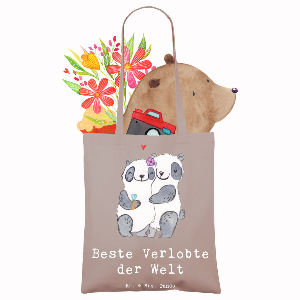 Tragetasche Panda Beste Verlobte der Welt Beuteltasche, Beutel, Einkaufstasche, Jutebeutel, Stoffbeutel, Tasche, Shopper, Umhängetasche, Strandtasche, Schultertasche, Stofftasche, Tragetasche, Badetasche, Jutetasche, Einkaufstüte, Laptoptasche, für, Dankeschön, Geschenk, Schenken, Geburtstag, Geburtstagsgeschenk, Geschenkidee, Danke, Bedanken, Mitbringsel, Freude machen, Geschenktipp, Verlobte, Verloben, Verlobung, Traumfrau, Frau, Freundin, Ehefrau, Zukünftige, Hochzeit, Ehe