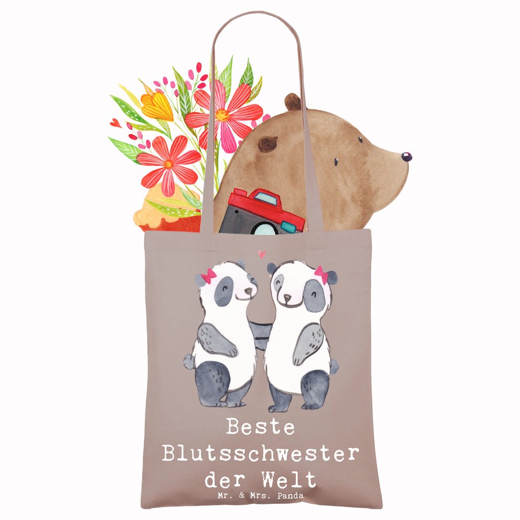 Tragetasche Panda Beste Blutsschwester der Welt Beuteltasche, Beutel, Einkaufstasche, Jutebeutel, Stoffbeutel, Tasche, Shopper, Umhängetasche, Strandtasche, Schultertasche, Stofftasche, Tragetasche, Badetasche, Jutetasche, Einkaufstüte, Laptoptasche, für, Dankeschön, Geschenk, Schenken, Geburtstag, Geburtstagsgeschenk, Geschenkidee, Danke, Bedanken, Mitbringsel, Freude machen, Geschenktipp, Blutsschwester, Blutsgeschwister, Freundin, Bae, Schwestern, Schwester, Geschwister, Schwesterherz, Sister, Familie, Kleinigkeit, Beste, Tochter, Liebe