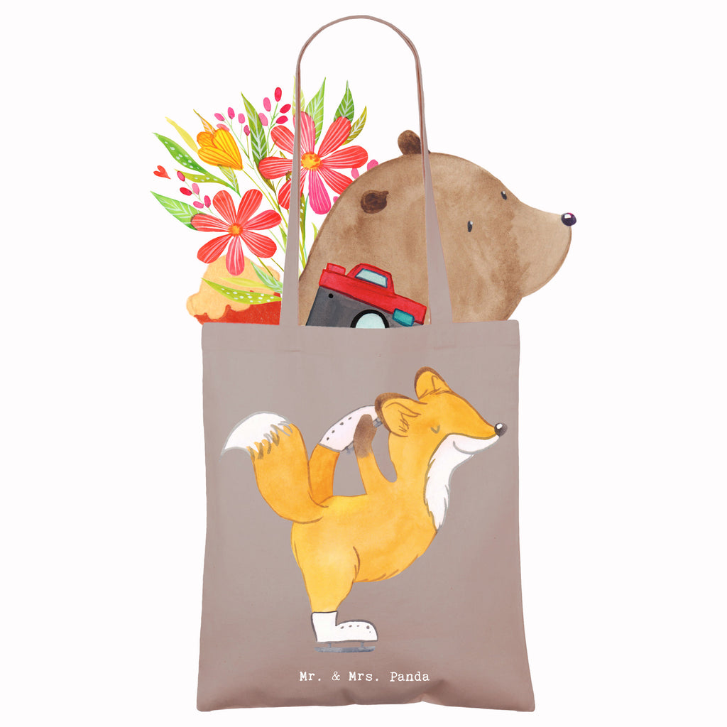 Tragetasche Fuchs Eiskunstläufer Beuteltasche, Beutel, Einkaufstasche, Jutebeutel, Stoffbeutel, Tasche, Shopper, Umhängetasche, Strandtasche, Schultertasche, Stofftasche, Tragetasche, Badetasche, Jutetasche, Einkaufstüte, Laptoptasche, Geschenk, Sport, Sportart, Hobby, Schenken, Danke, Dankeschön, Auszeichnung, Gewinn, Sportler, Eiskunstläufer, Eiskunstläuferin, Eiskunst