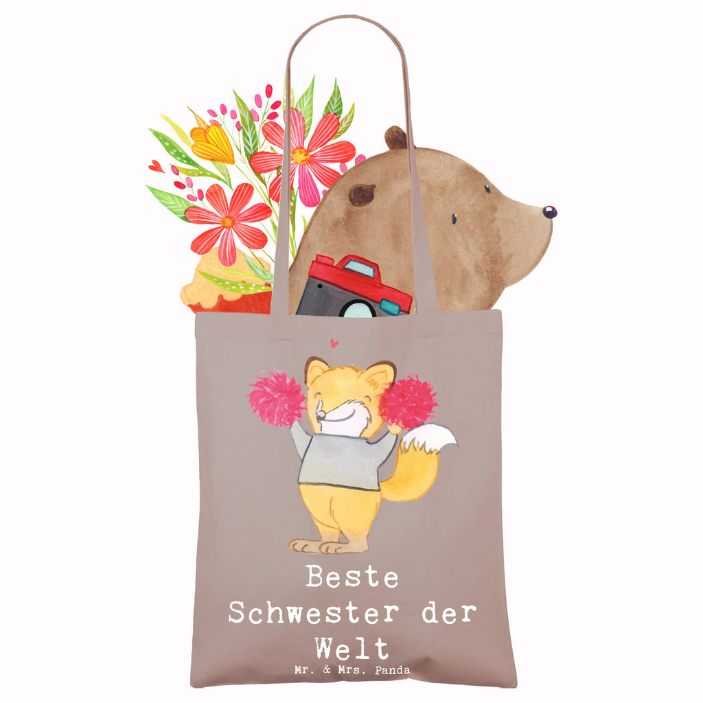 Tragetasche Fuchs Beste Schwester der Welt Beuteltasche, Beutel, Einkaufstasche, Jutebeutel, Stoffbeutel, Tasche, Shopper, Umhängetasche, Strandtasche, Schultertasche, Stofftasche, Tragetasche, Badetasche, Jutetasche, Einkaufstüte, Laptoptasche, für, Dankeschön, Geschenk, Schenken, Geburtstag, Geburtstagsgeschenk, Geschenkidee, Danke, Bedanken, Mitbringsel, Freude machen, Geschenktipp, Schwester, Geschwister, Schwesterherz, Sister, Familie, Kleinigkeit, Beste, Tochter