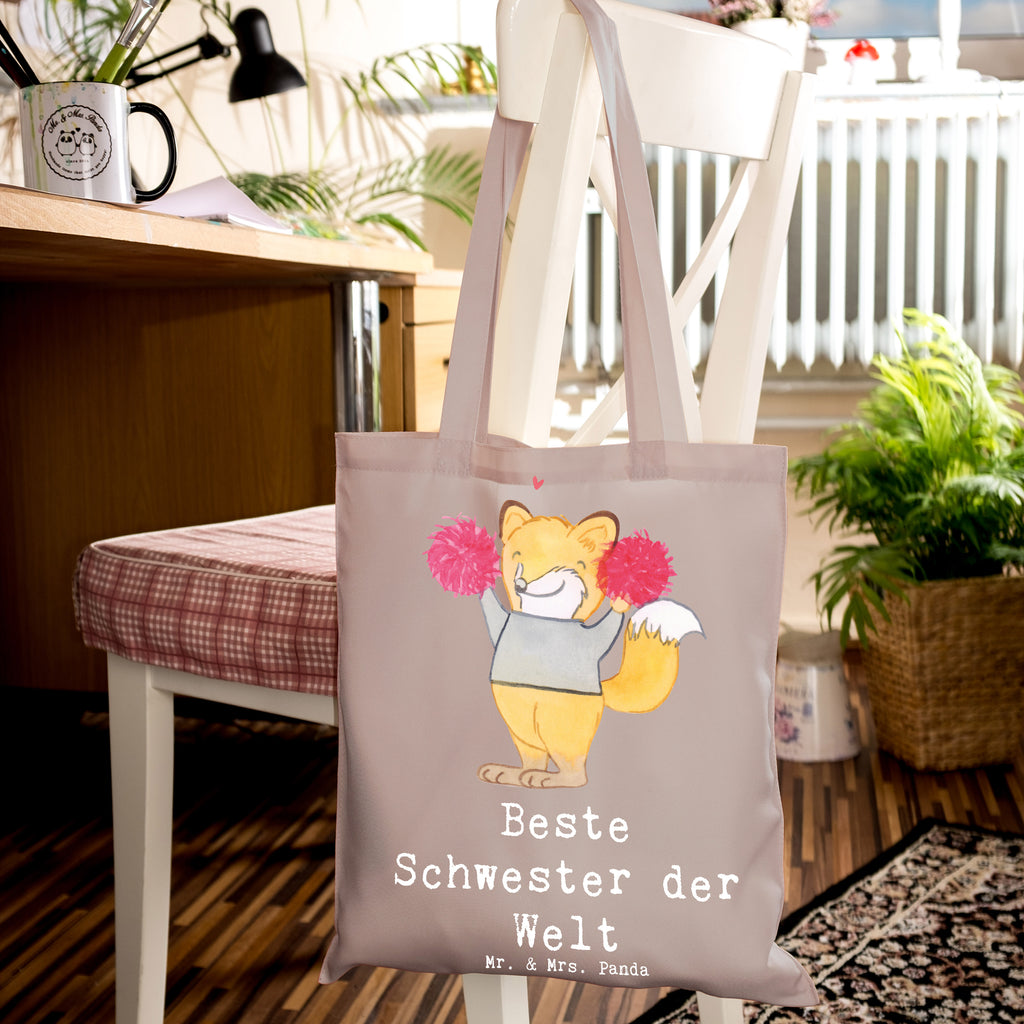 Tragetasche Fuchs Beste Schwester der Welt Beuteltasche, Beutel, Einkaufstasche, Jutebeutel, Stoffbeutel, Tasche, Shopper, Umhängetasche, Strandtasche, Schultertasche, Stofftasche, Tragetasche, Badetasche, Jutetasche, Einkaufstüte, Laptoptasche, für, Dankeschön, Geschenk, Schenken, Geburtstag, Geburtstagsgeschenk, Geschenkidee, Danke, Bedanken, Mitbringsel, Freude machen, Geschenktipp, Schwester, Geschwister, Schwesterherz, Sister, Familie, Kleinigkeit, Beste, Tochter