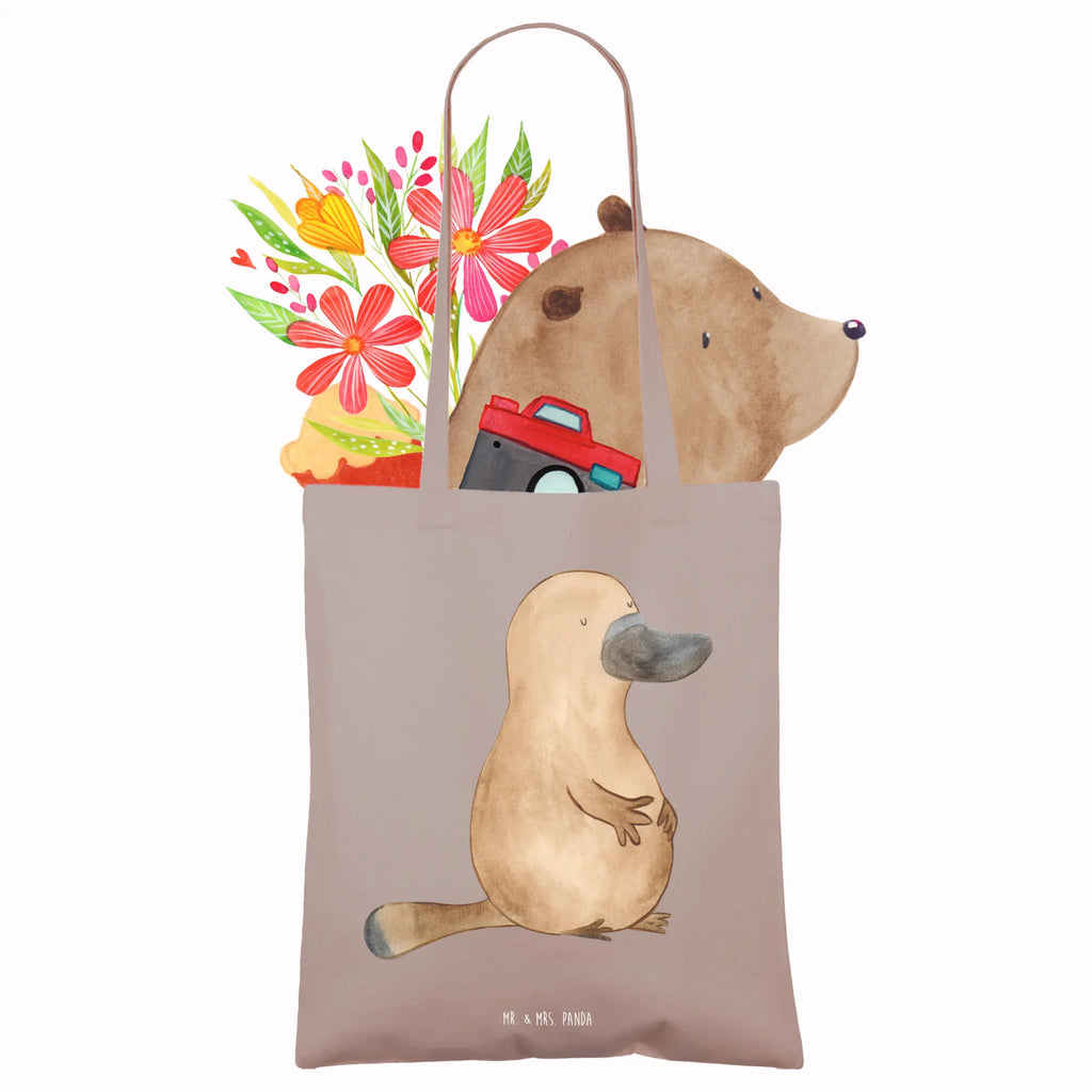 Tragetasche Schnabeltier Mut Beuteltasche, Beutel, Einkaufstasche, Jutebeutel, Stoffbeutel, Tasche, Shopper, Umhängetasche, Strandtasche, Schultertasche, Stofftasche, Tragetasche, Badetasche, Jutetasche, Einkaufstüte, Laptoptasche, Meerestiere, Meer, Urlaub, Schnabeltier, Mut, mutig, Lebensweisheit, Schnabeltiere, Motivation, Training, Büro, Arbeit, Neuanfang, Neustart, Weltreise, Raodtrip