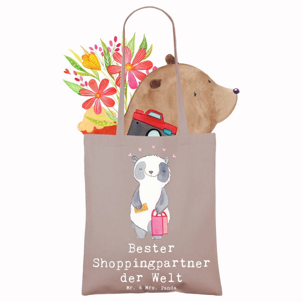 Tragetasche Panda Bester Shoppingpartner der Welt Beuteltasche, Beutel, Einkaufstasche, Jutebeutel, Stoffbeutel, Tasche, Shopper, Umhängetasche, Strandtasche, Schultertasche, Stofftasche, Tragetasche, Badetasche, Jutetasche, Einkaufstüte, Laptoptasche, für, Dankeschön, Geschenk, Schenken, Geburtstag, Geburtstagsgeschenk, Geschenkidee, Danke, Bedanken, Mitbringsel, Freude machen, Geschenktipp, Shoppingpartner, Shoppen, Begleitung, Partner, Freundin, Freund, bff, Shopping, Einkaufen, Shopping-Queen, Queen, Bester