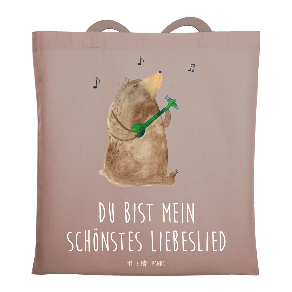 Tragetasche Bär Lied Beuteltasche, Beutel, Einkaufstasche, Jutebeutel, Stoffbeutel, Tasche, Shopper, Umhängetasche, Strandtasche, Schultertasche, Stofftasche, Tragetasche, Badetasche, Jutetasche, Einkaufstüte, Laptoptasche, Bär, Teddy, Teddybär, Bärchen, Bear, Liebeslied, Lied, Song, Valentinstag, Valentine, Geschenk, Partner, Liebe, Freundin, Frau, Herz, Spruch