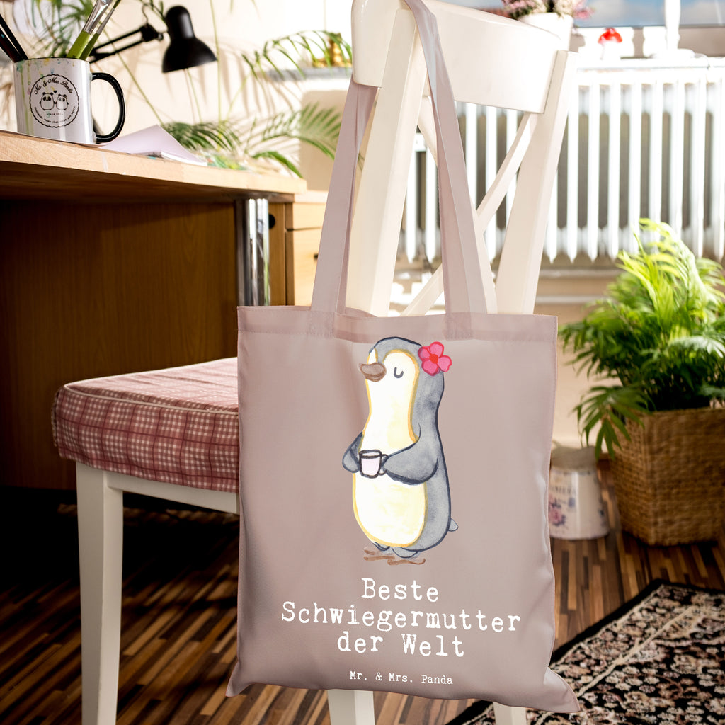 Tragetasche Pinguin Beste Schwiegermutter der Welt Beuteltasche, Beutel, Einkaufstasche, Jutebeutel, Stoffbeutel, Tasche, Shopper, Umhängetasche, Strandtasche, Schultertasche, Stofftasche, Tragetasche, Badetasche, Jutetasche, Einkaufstüte, Laptoptasche, für, Dankeschön, Geschenk, Schenken, Geburtstag, Geburtstagsgeschenk, Geschenkidee, Danke, Bedanken, Mitbringsel, Freude machen, Geschenktipp, Schwiegermutter, Schwiegermama, Schwiegereltern, Mama, Mutter, Mutter des Ehepartners, angeheiratet