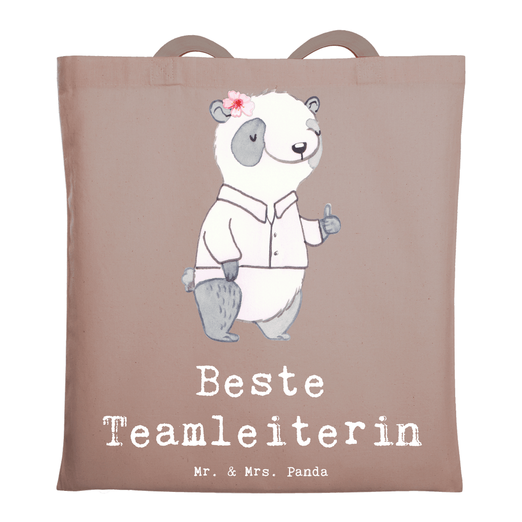 Tragetasche Panda Beste Teamleiterin Beuteltasche, Beutel, Einkaufstasche, Jutebeutel, Stoffbeutel, Tasche, Shopper, Umhängetasche, Strandtasche, Schultertasche, Stofftasche, Tragetasche, Badetasche, Jutetasche, Einkaufstüte, Laptoptasche, für, Dankeschön, Geschenk, Schenken, Geburtstag, Geburtstagsgeschenk, Geschenkidee, Danke, Bedanken, Mitbringsel, Freude machen, Geschenktipp, Teamleiterin, Seminarleiterin, Gruppenleiterin, Leiterin, Kollegin, Chefin, Vorgesetzte, Abschied, Abschiedsgeschenk, Ruhestand